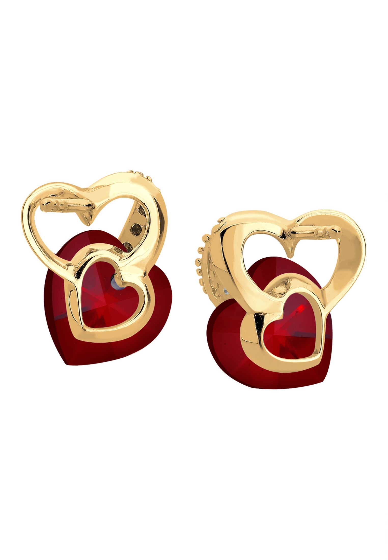 Elli Paar Ohrstecker »Ohrringe Herz Liebe 925 Silber, mit Kristallen von Swarovski®«