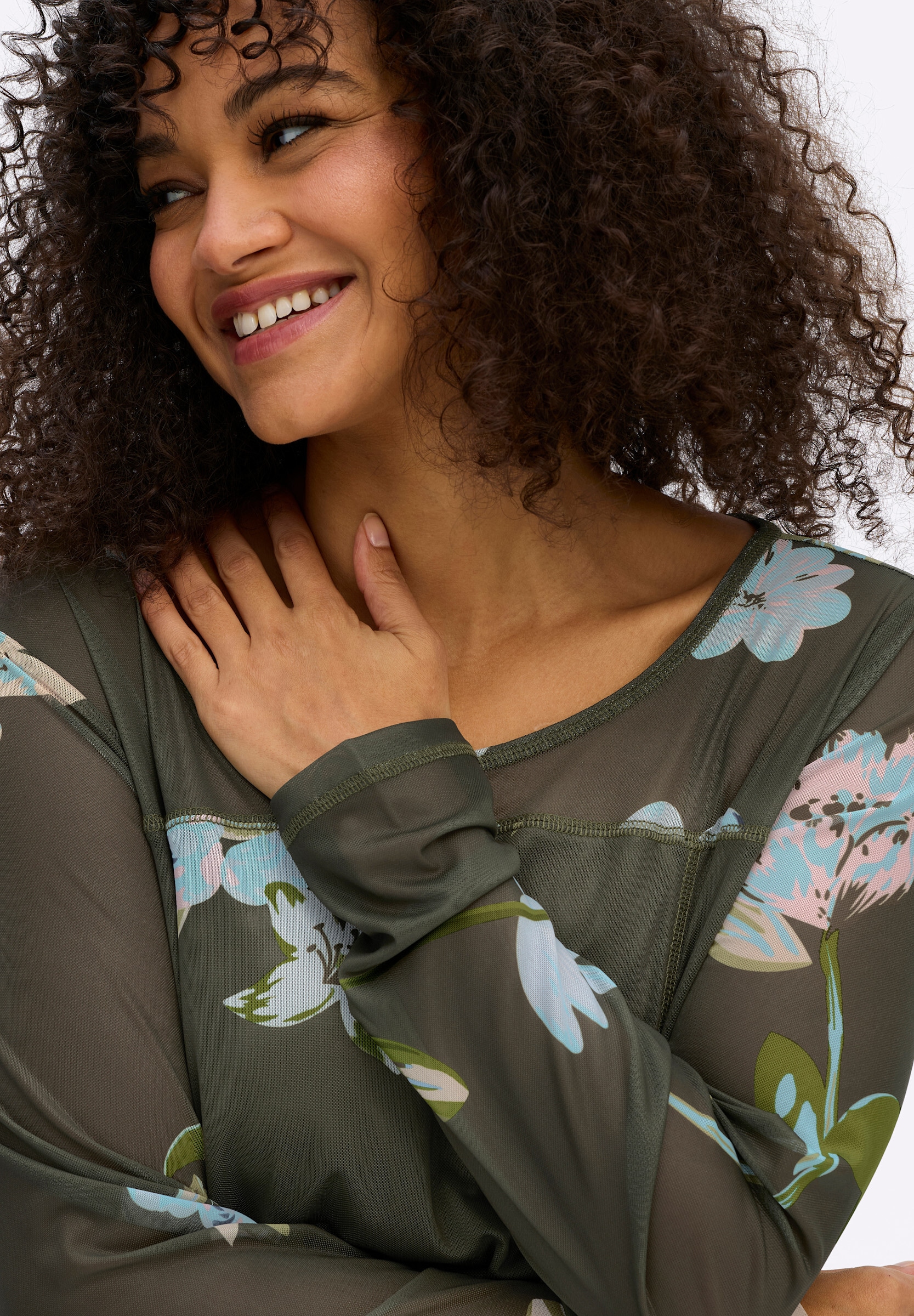 sheego by Joe Browns T-Shirt »Langarm-Shirt Langarmshirt mit Blumendruck«