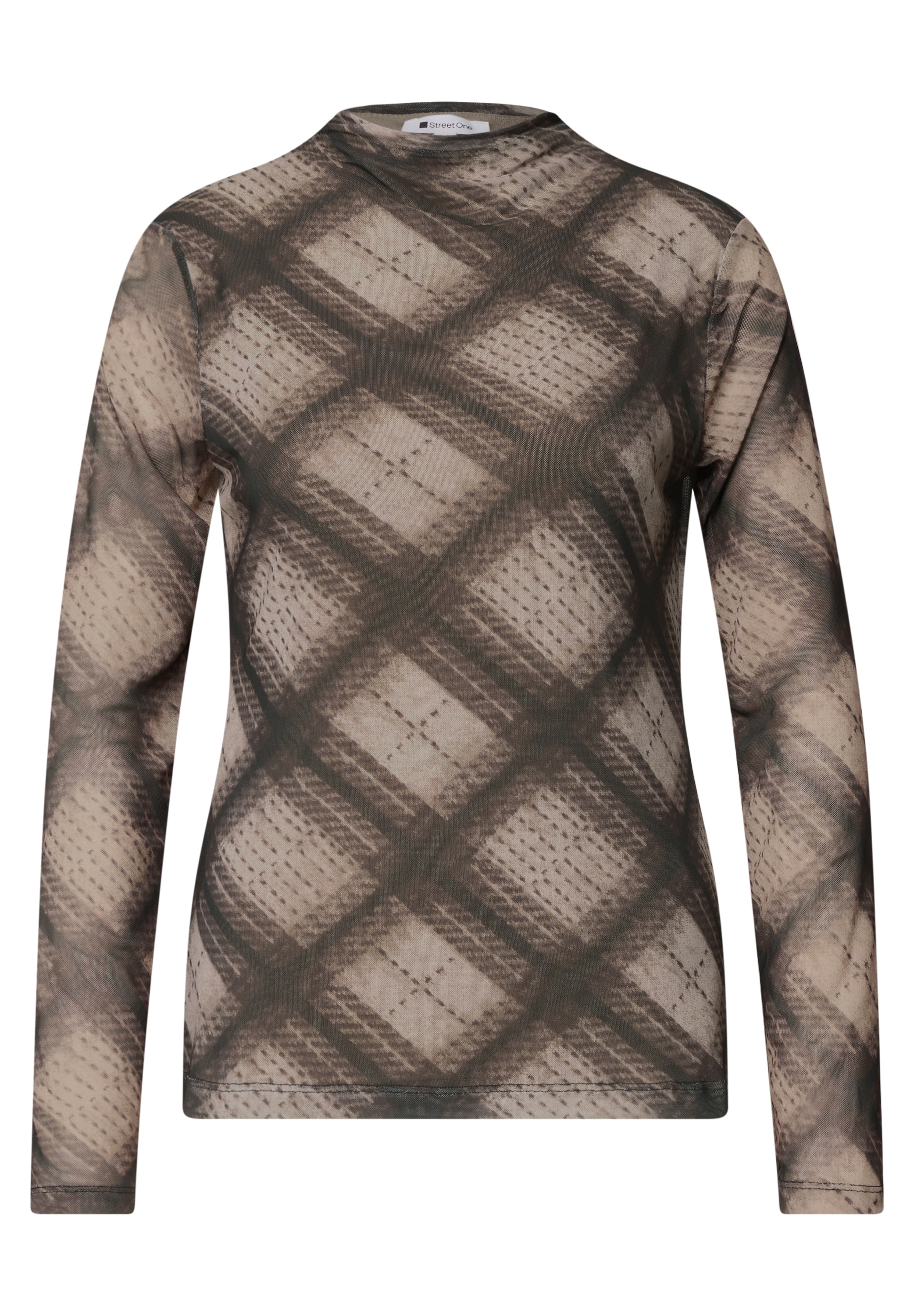 STREET ONE Langarmshirt leichte Mesh-Qualität, Elasthananteil
