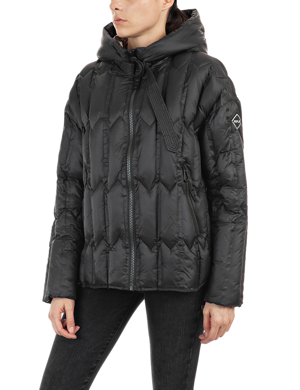 Replay Outdoorjacke, coole Kapuzenjacke mit raffiniertem Steppmuster