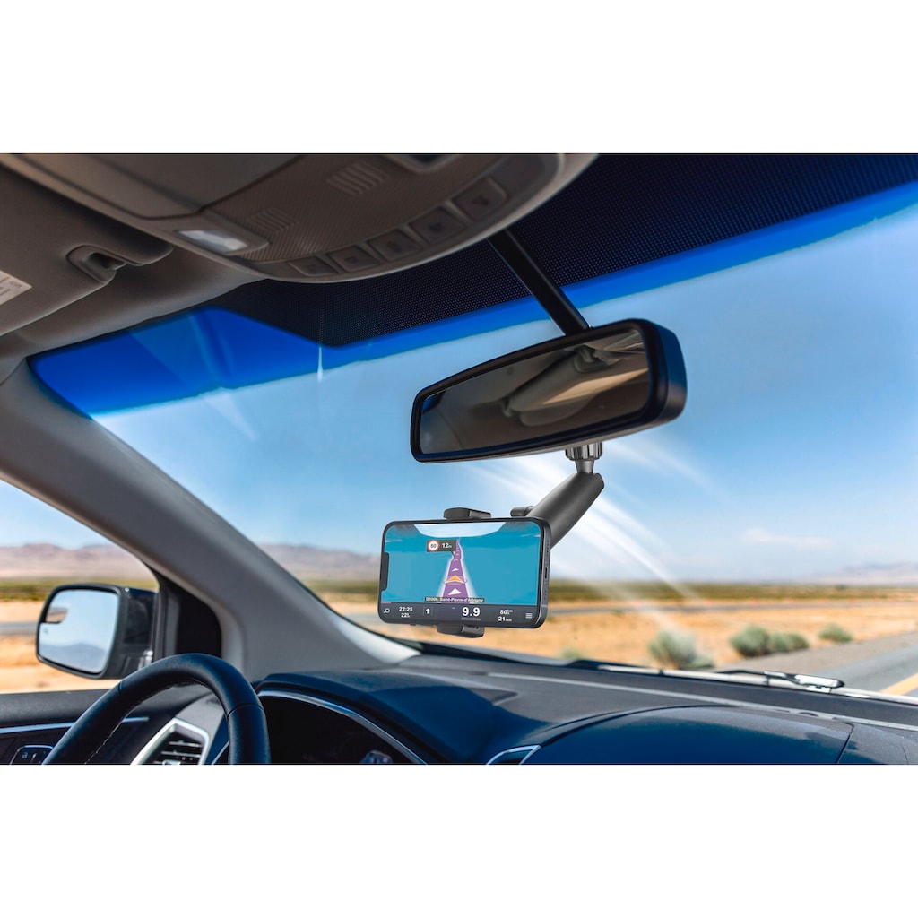 Cellularline Handy-Halterung »Spin Mirror Car Holder«, zur Befestigung am Innenspiegel/Rückspiegel, 360 Grad drehbar