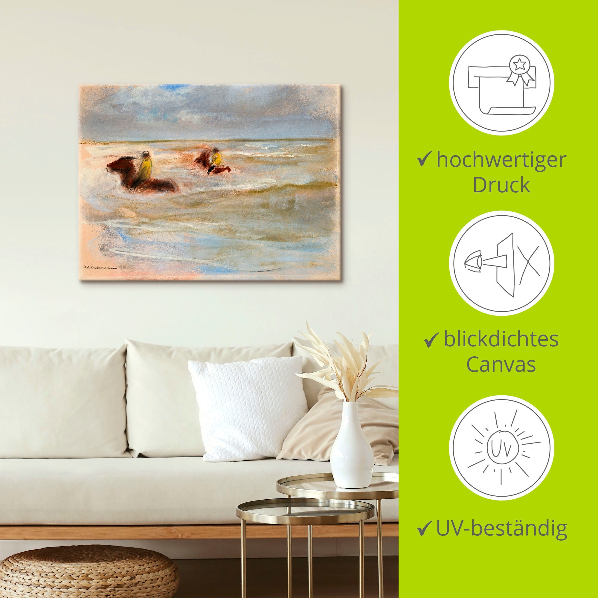 Artland Wandbild »Reiter am Strand (Stalljungen)«, Reitbilder, (1 St.), als Alubild, Leinwandbild, Wandaufkleber oder Poster in versch. Größen