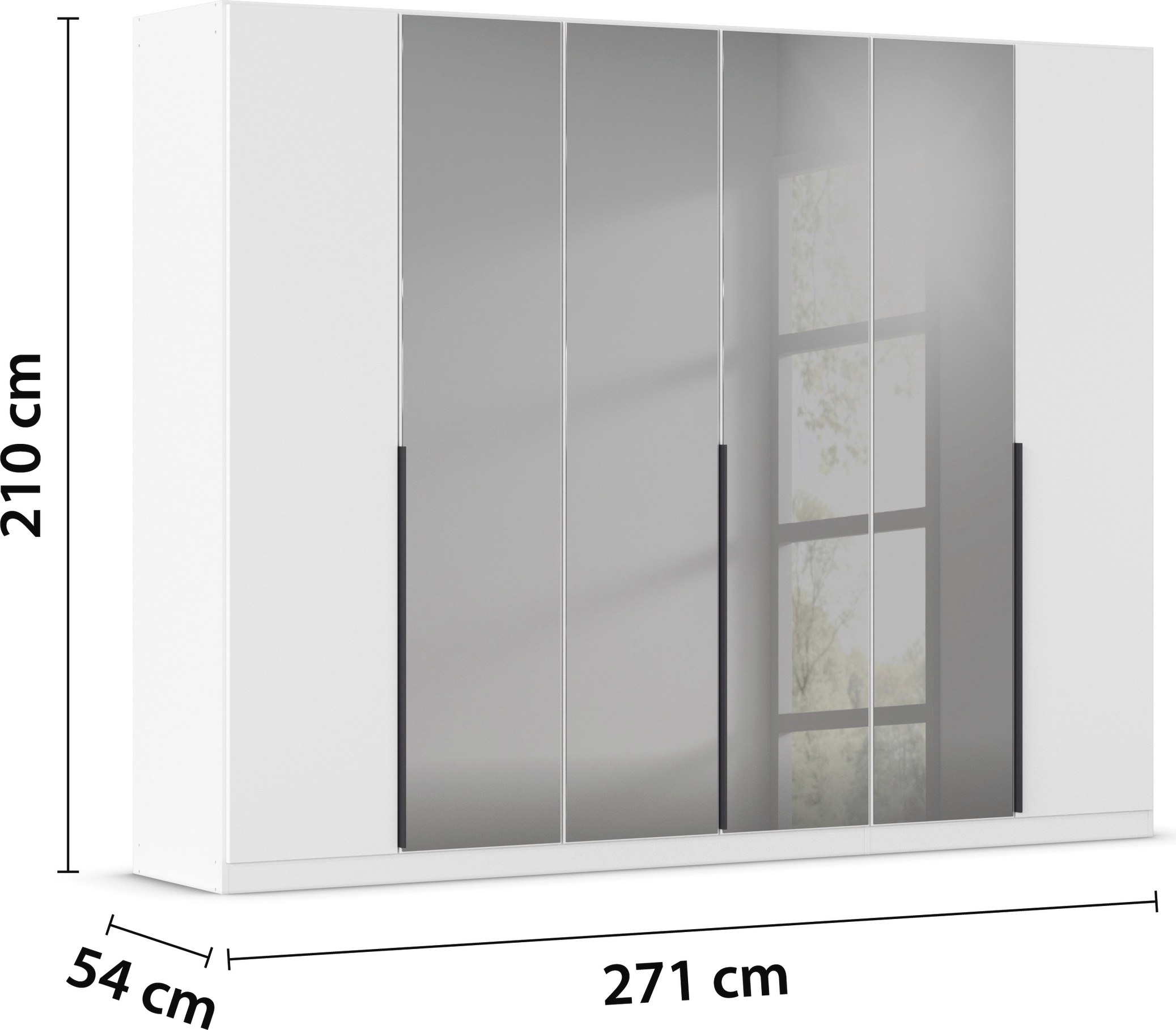 INOSIGN BY RAUCH Drehtürenschrank »Ferris Schrank Breite 2,10m BESTSELLER Schlafzimmerschrank«, Kleiderschrank mit Spiegel in den Ausführungen BASIC/CLASSIC/PREMIUM