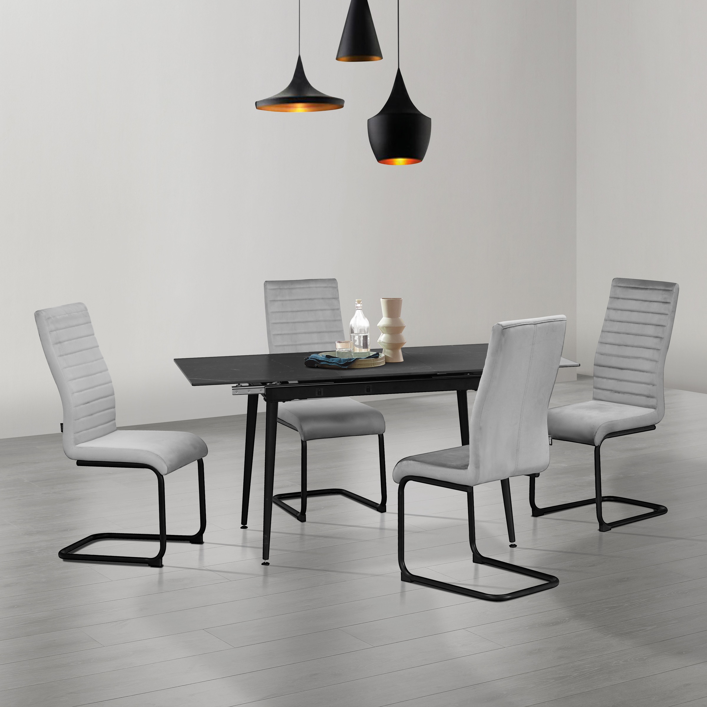 Home affaire Freischwinger »ELBACH, TOPSELLER!, OTTOs Choice«, (Set), 2 St., Samtvelours, TOPSELLER!, Polsterstuhl mit Metallgestell, pflegeleichtem Samtvelours