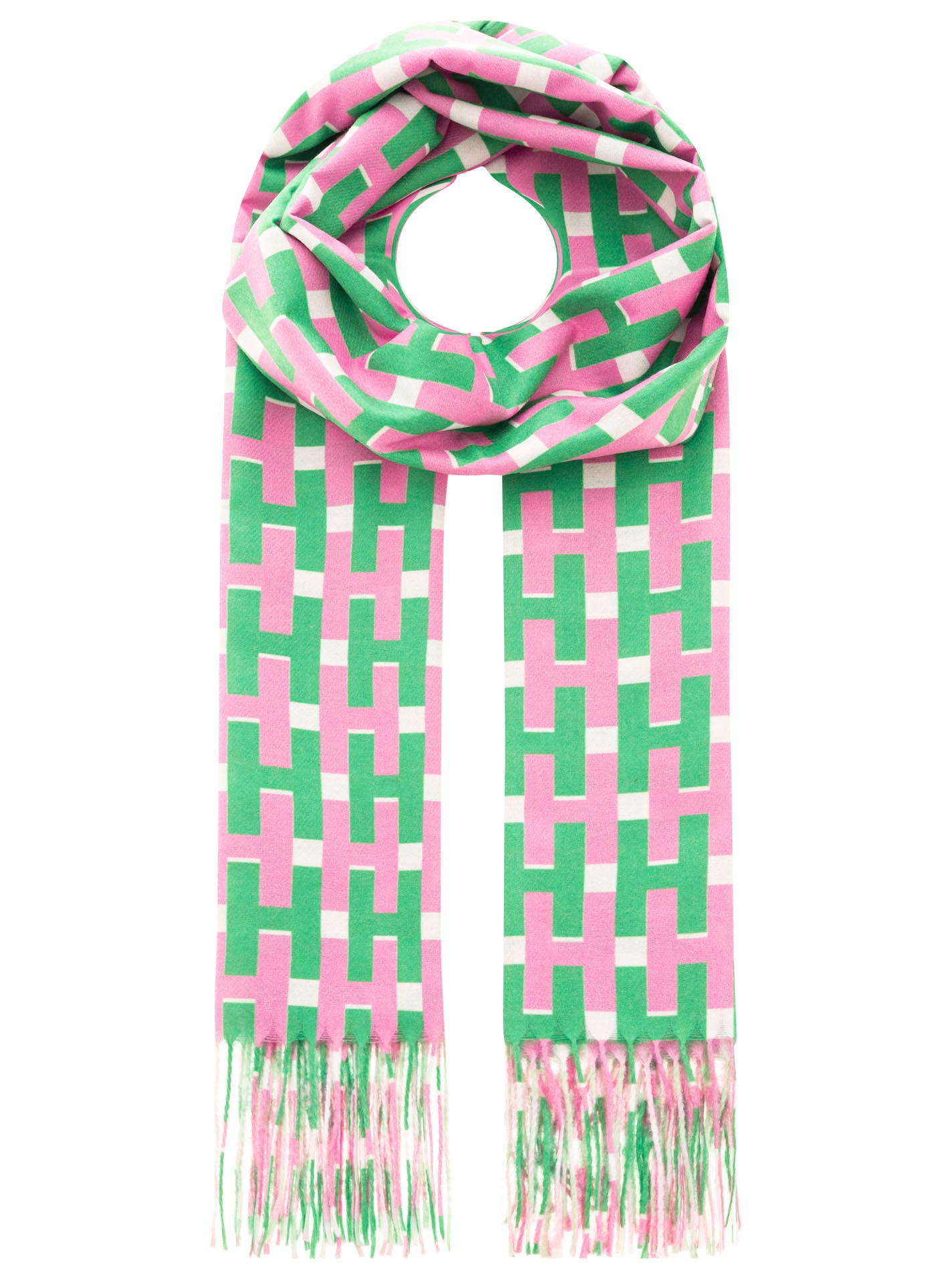 Zwillingsherz Schal »"H-Grafisch"« mit Fransen und grafischem Muster