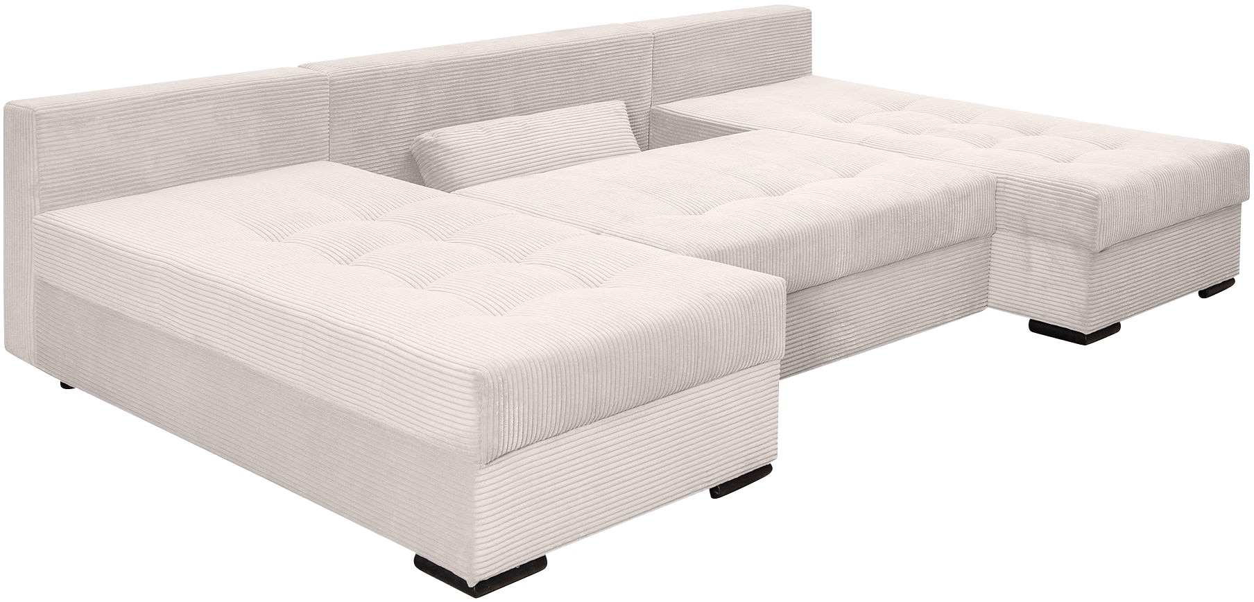 COLLECTION AB Wohnlandschaft »Josy, U-Form, Schlafsofa mit Bettkasten«, (Cord-/Mix), flexible Recamiere, Breite: 269cm, inklusive Rückenkissen, Cord