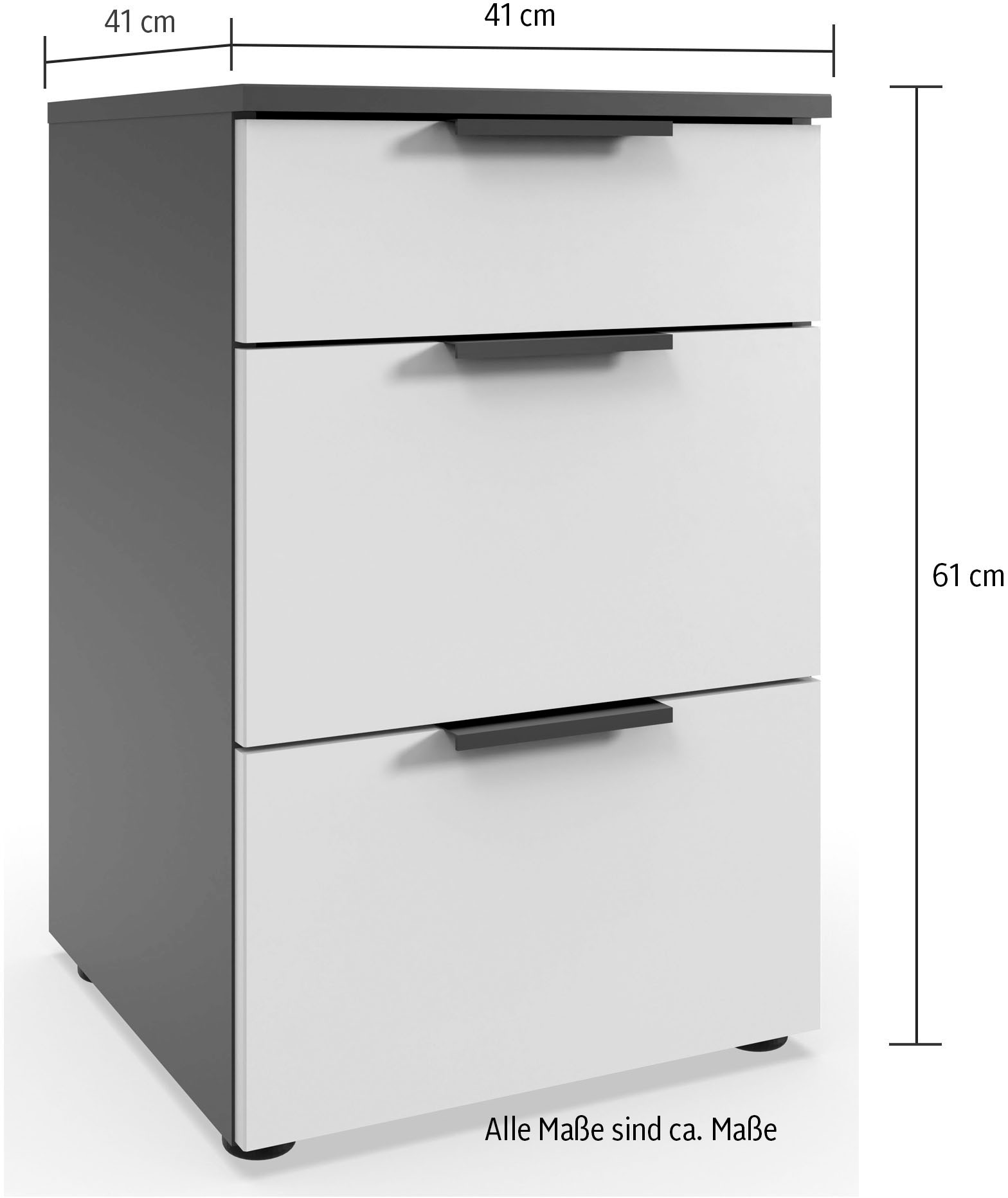 Wimex Nachtkommode »Level by fresh to go«, 3 Schubladen mit soft-close Funktion, 41cm breit, 61cm hoch