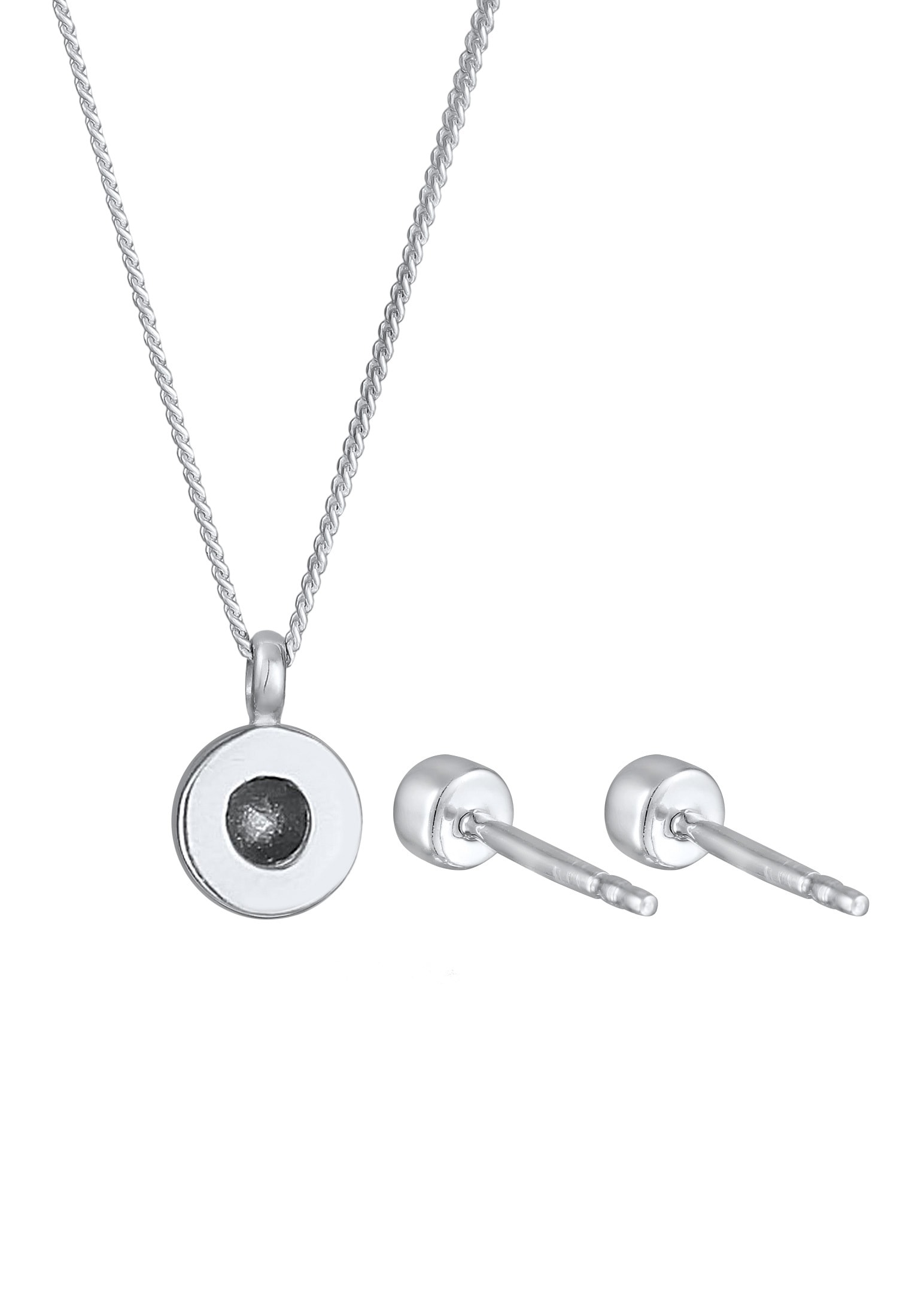 Elli Ohrring und Ketten Set »Schmuckset Kette Stecker Glas Kristalle Weiß 925 Sterling Silber« ()