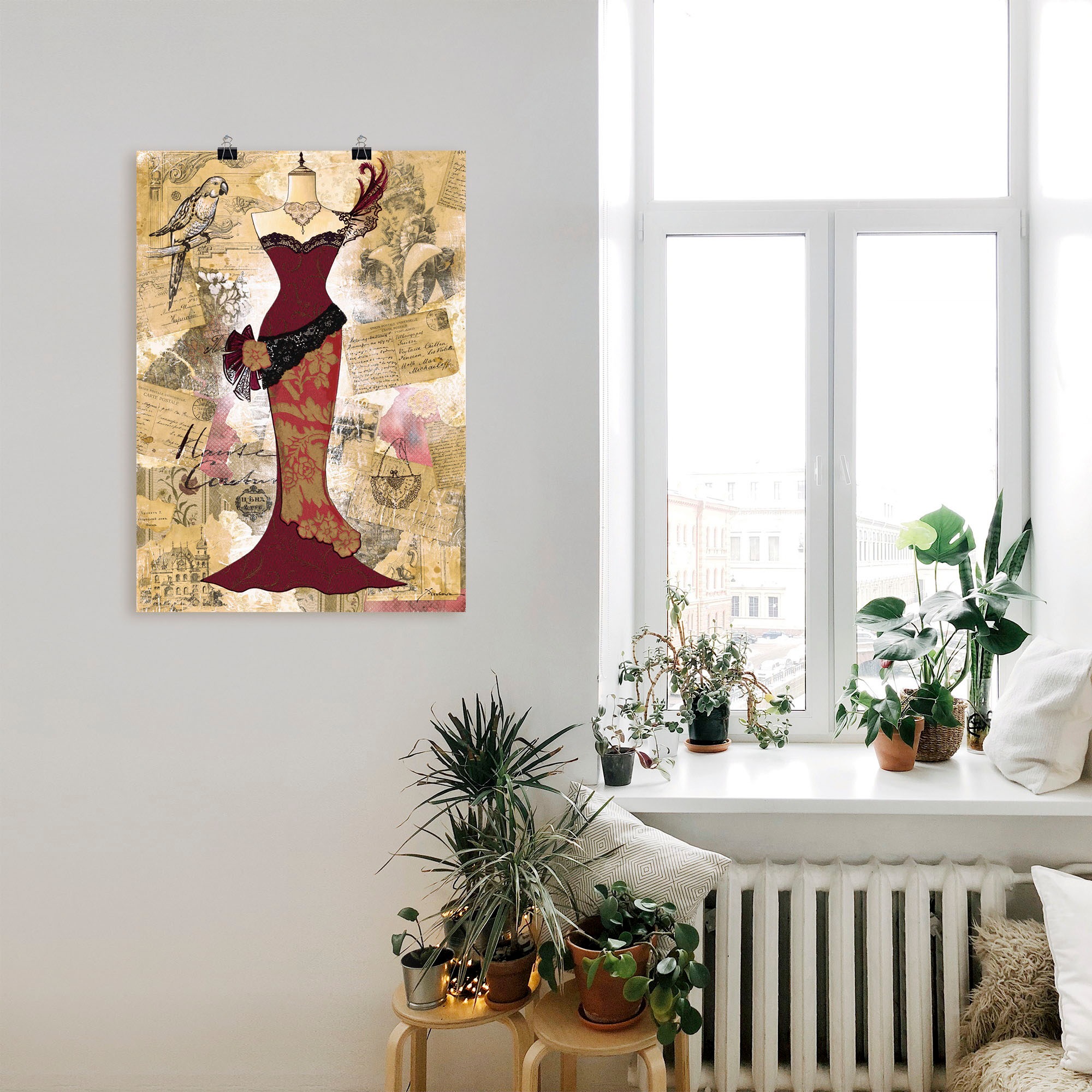 Artland Wandbild »Antikes Kleid - Collage«, Mode, (1 St.), als Alubild, Outdoorbild, Leinwandbild, Poster in verschied. Größen