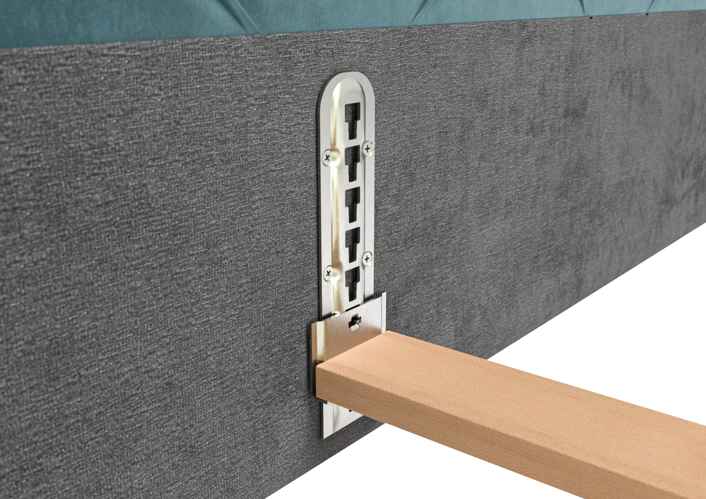 PLACES OF STYLE Polsterbett »Elloree, in 4 Breiten, hinten mit Originalstoff bezogen, auch in Leder« Kopfteilhöhe 143cm, belastbar bis 280 kg, auch in Überlänge 220cm