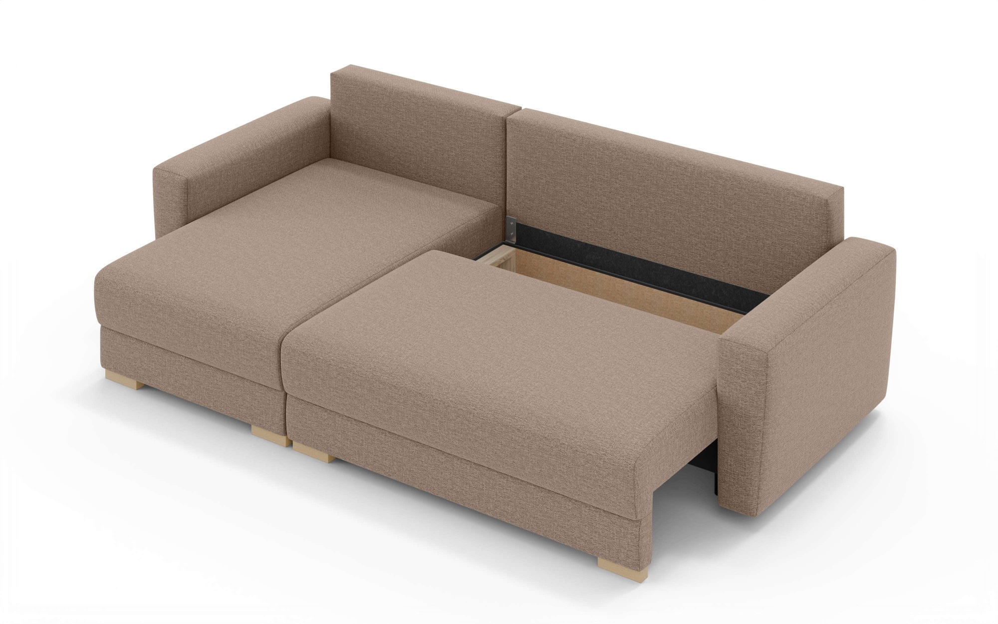 INOSIGN Ecksofa »MAGHERA universell Schlafsofa mit Bettkasten, Maße B/T/H: 255/142/84cm«, L-Form mit Recamiere rechts oder links montierbar, hoher Sitzkomfort