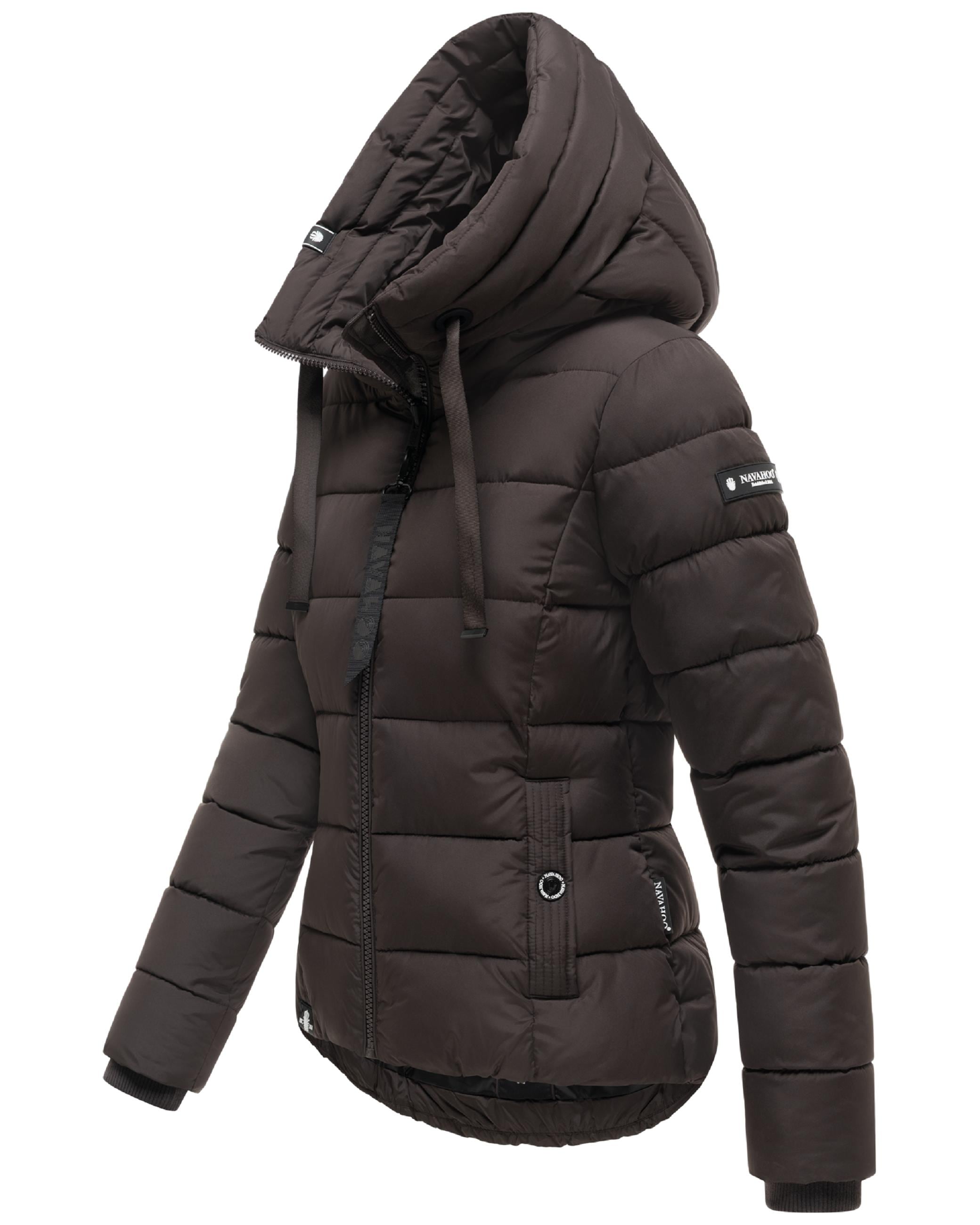 Navahoo Steppjacke »Steppjacke Amayaa« mit Kapuze stylische Damen Winterjacke mit coolen Applikationen