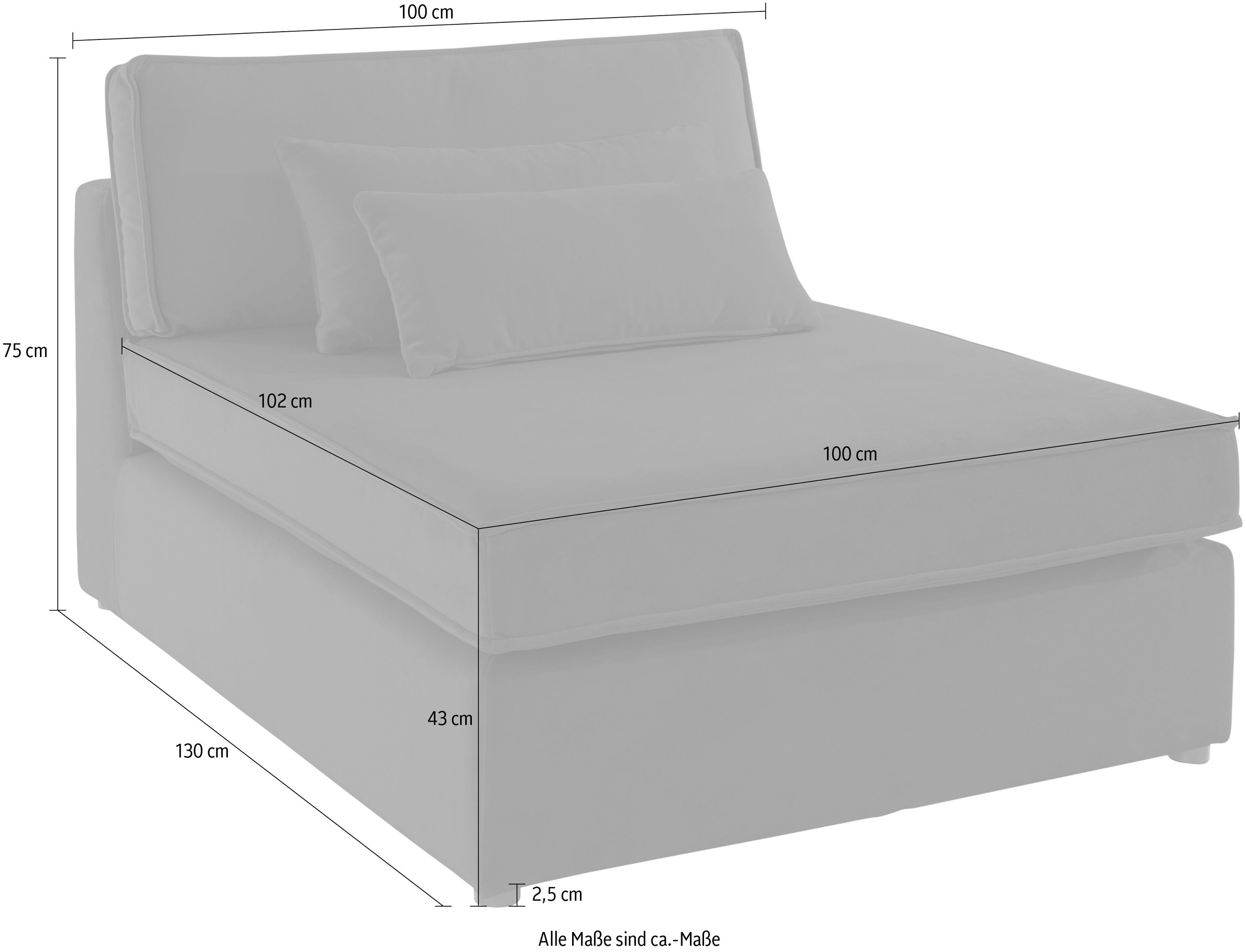 RAUM.ID Sofa-Mittelelement »Enid« Teil eines Modulsofas, fester Sitzkomfort, auch in Breitcord