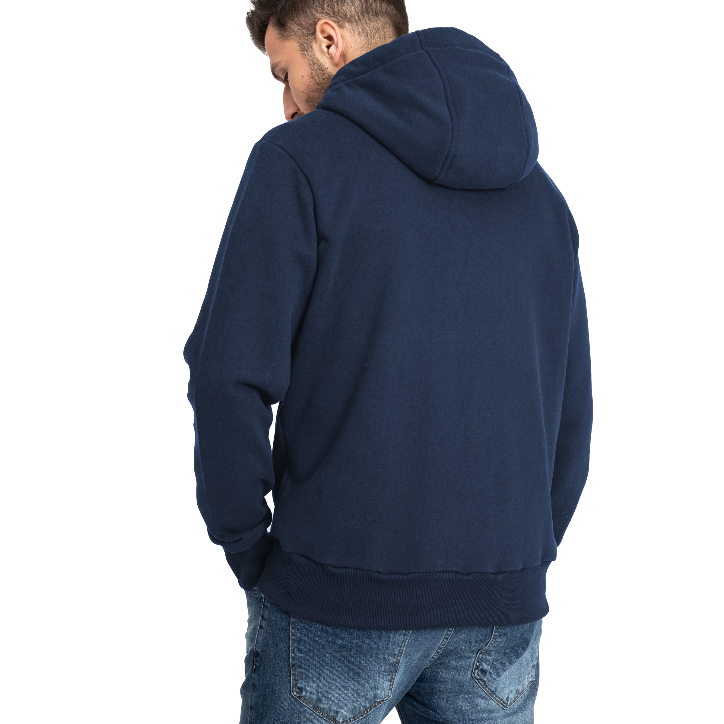 DEPROC Active Kapuzensweatshirt »FinnCMYK II MEN«, weiche Fleecejacke mit Kängurutasche