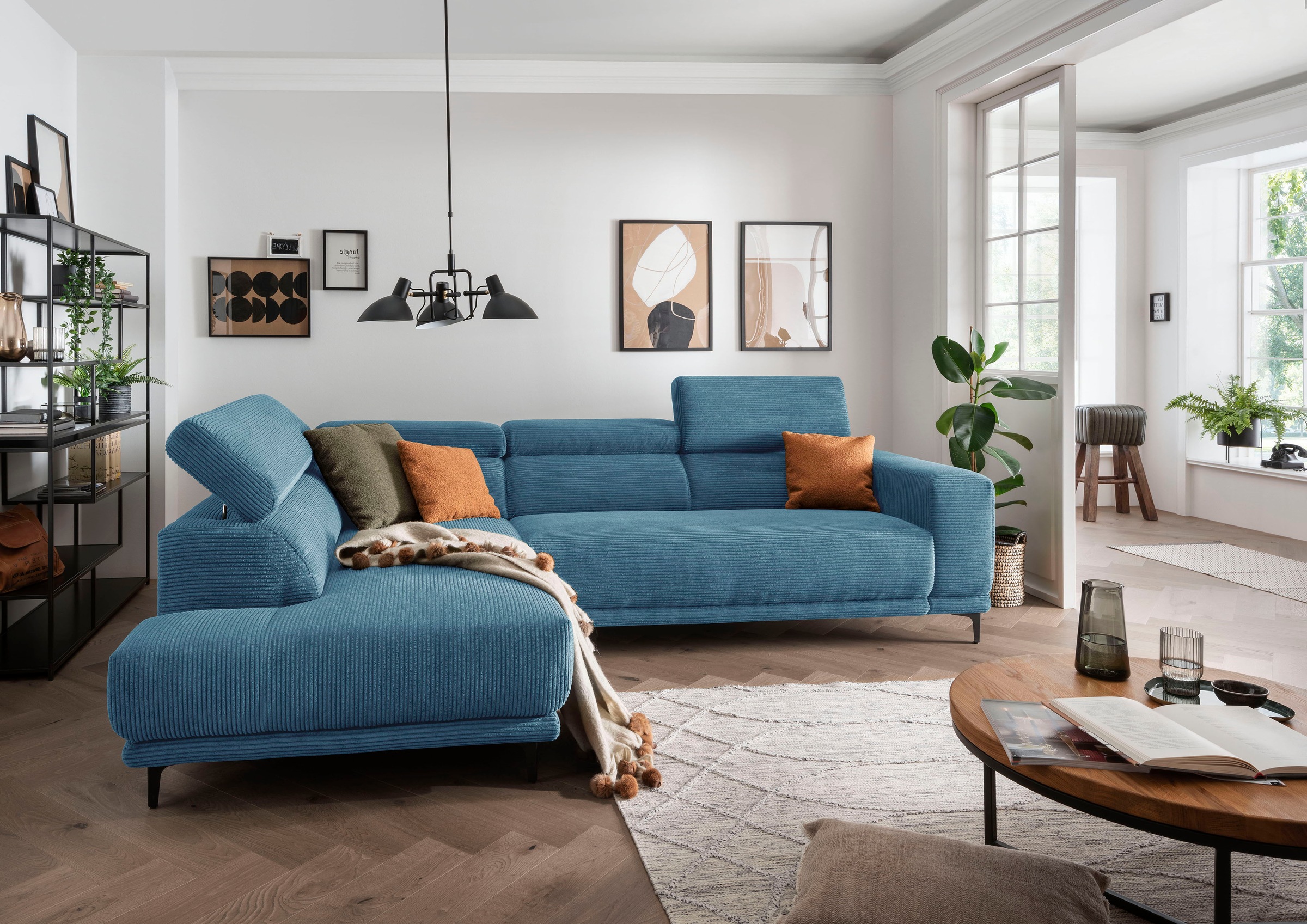 alina Ecksofa »Hikari«, wahlweise mit Sitzvorzug, in modernem Cordstoff, Breite 302 cm