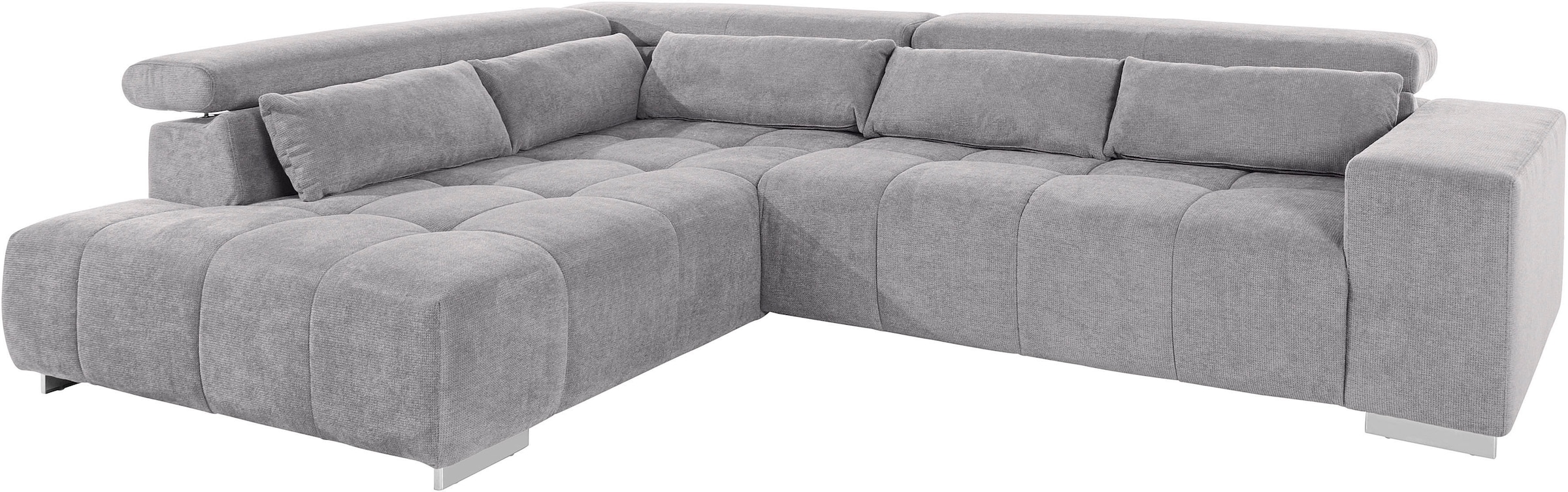 COTTA Ecksofa »Orion L-Form«, mit Kopfteilverstellung & 5 Nierenkissen