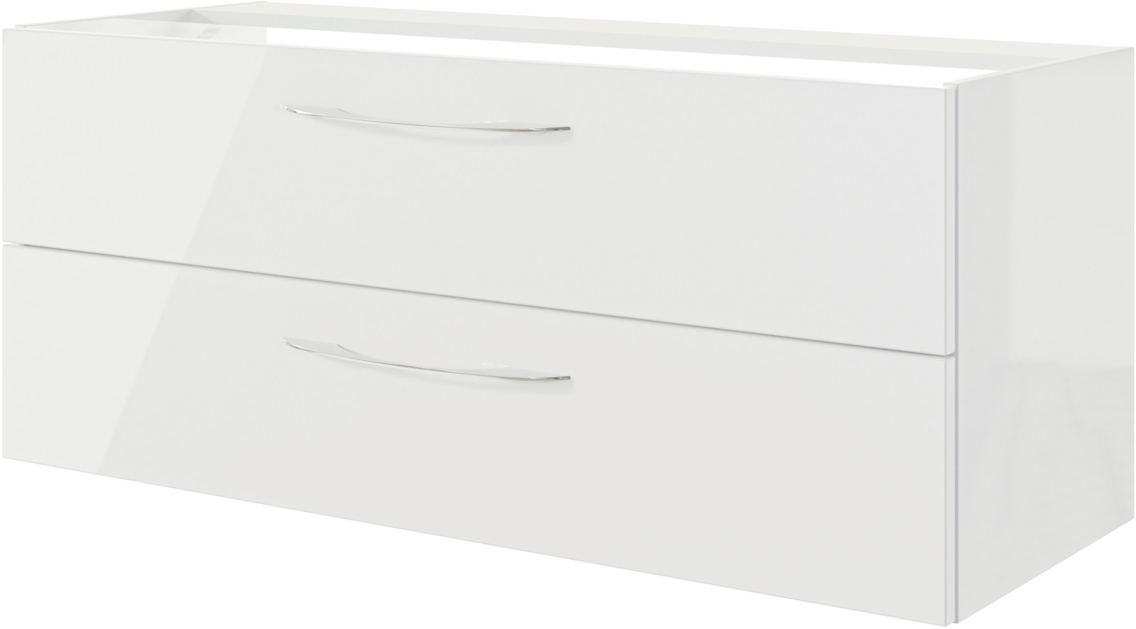 Saphir Badmöbel-Set »Serie 4035 2-teilig, Keramik-Doppelwaschtisch mit LED-Spiegelschrank«, (Set), Doppel-Waschplatz inkl Türdämpfer, 120 cm breit, 2 Schubladen, 3 Türen