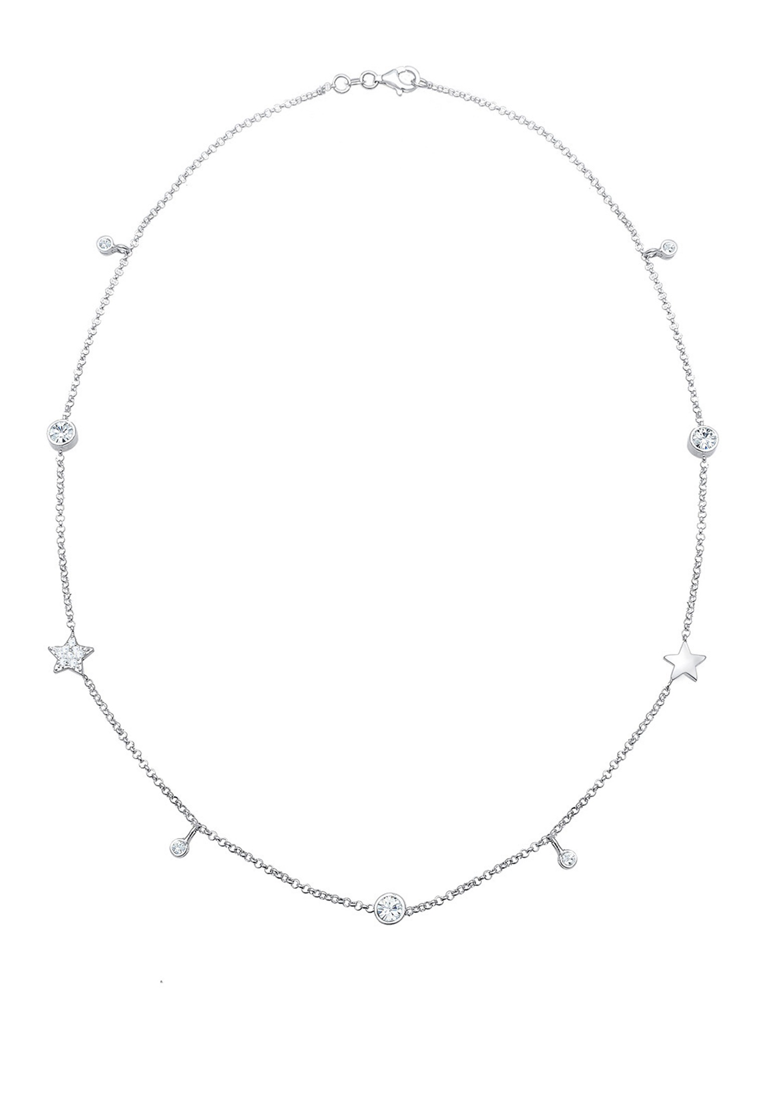 Elli Silberkette »Halskette Solitär Sterne 925 Silber, mit Kristallen von Swarovski®«