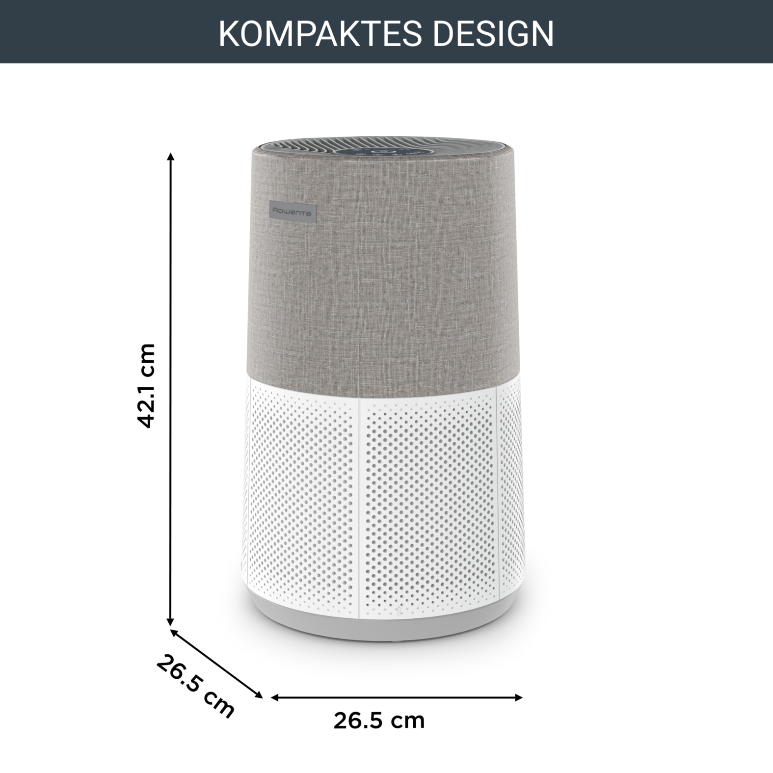 Rowenta Luftreiniger »PU2840 Pure Air City« für 20 qm Räume 360° HEPA-Filtration, App, 3 Filterstufen, 38 dB(A), Textil-Finish