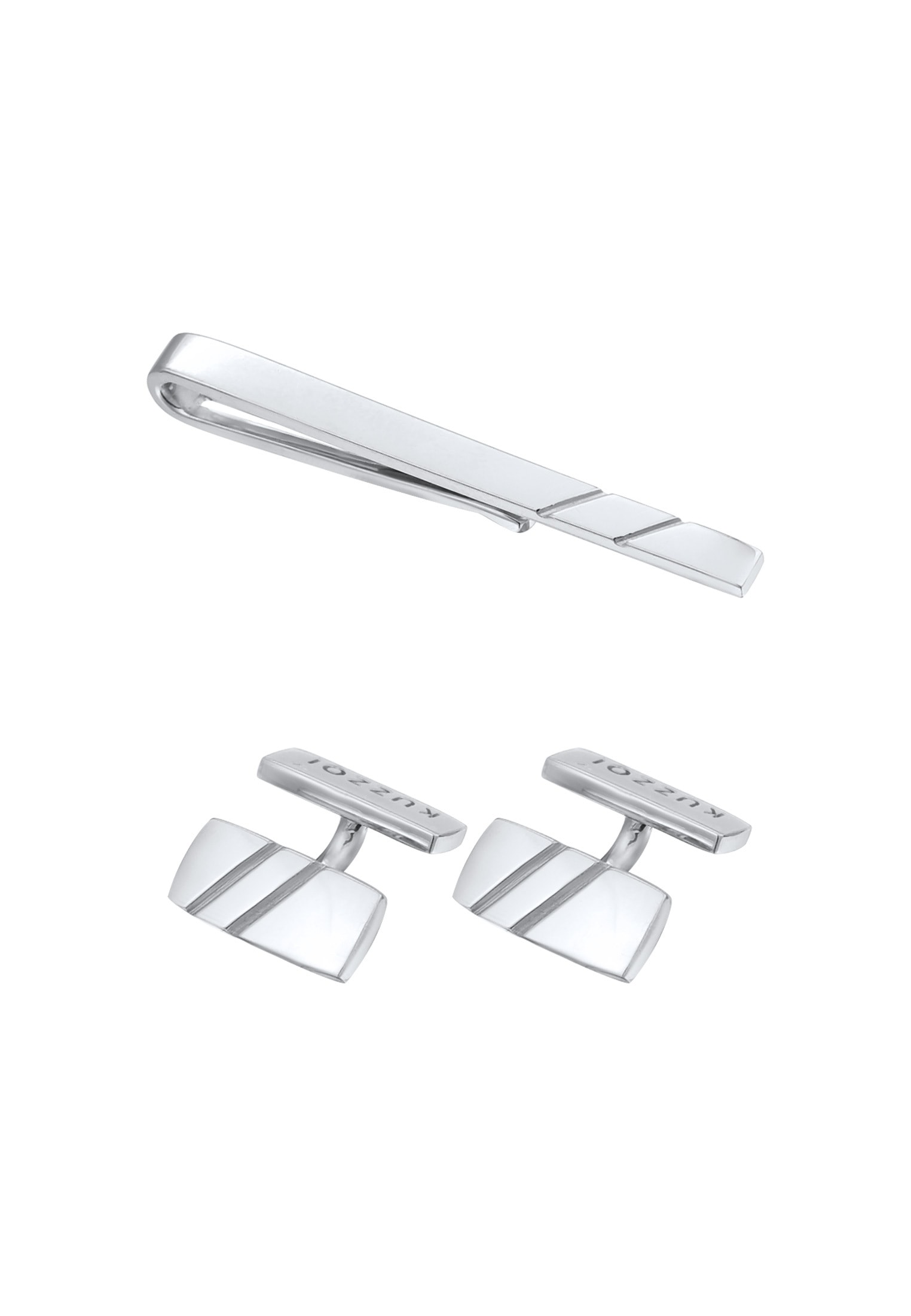 Kuzzoi Manschettenknöpfe und Krawattennadel Set »Schmuckset Manschettenknöpfe Kravattennadel 925 Silber« ()