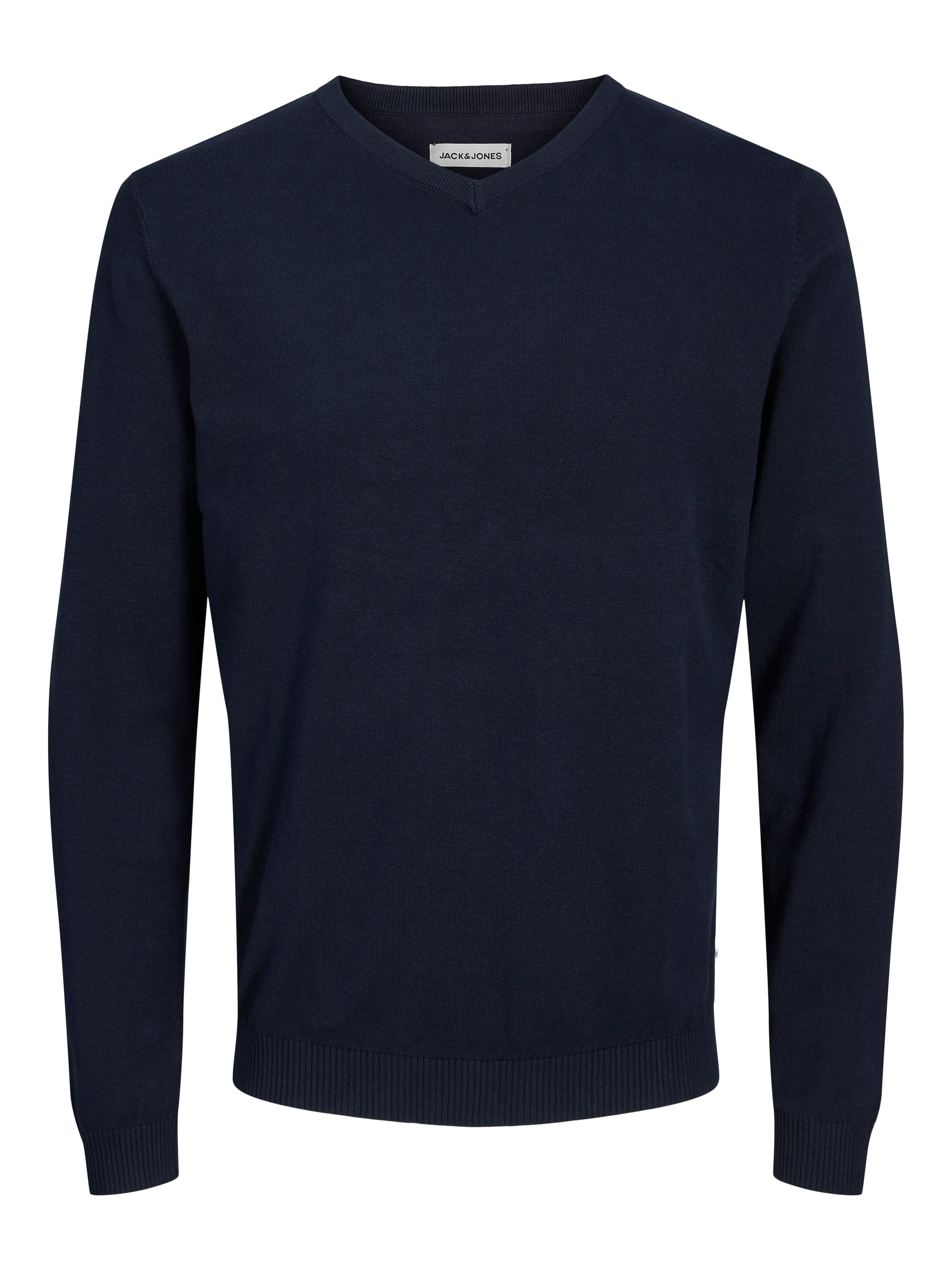 Jack & Jones V-Ausschnitt-Pullover »JJEBASIC mit V-Ausschnitt, ideal für Herbst und Alltag« unifarben, modisch, slim fit, Baumwolle, V-Ausschnitt