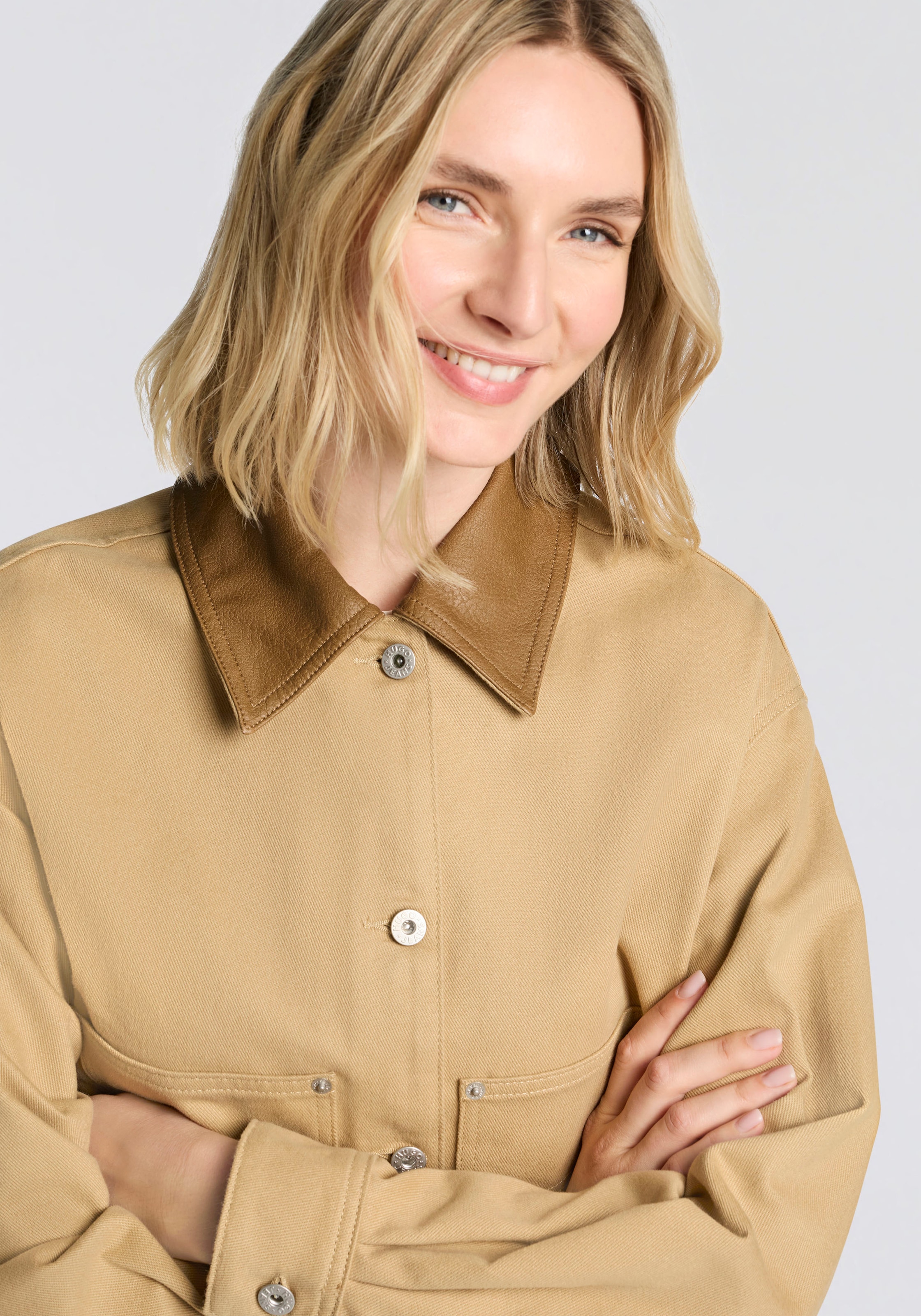 HUGO Blue Kurzjacke »Andeso«, im Boxy Fit, cropped