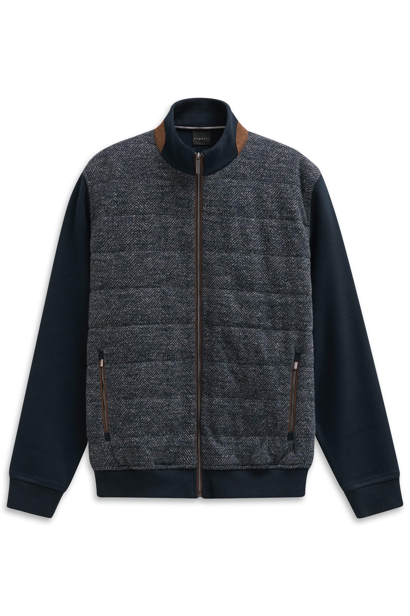 bugatti Sweatjacke »Regular Fit« mit Stehkragen und aus Baumwollmix