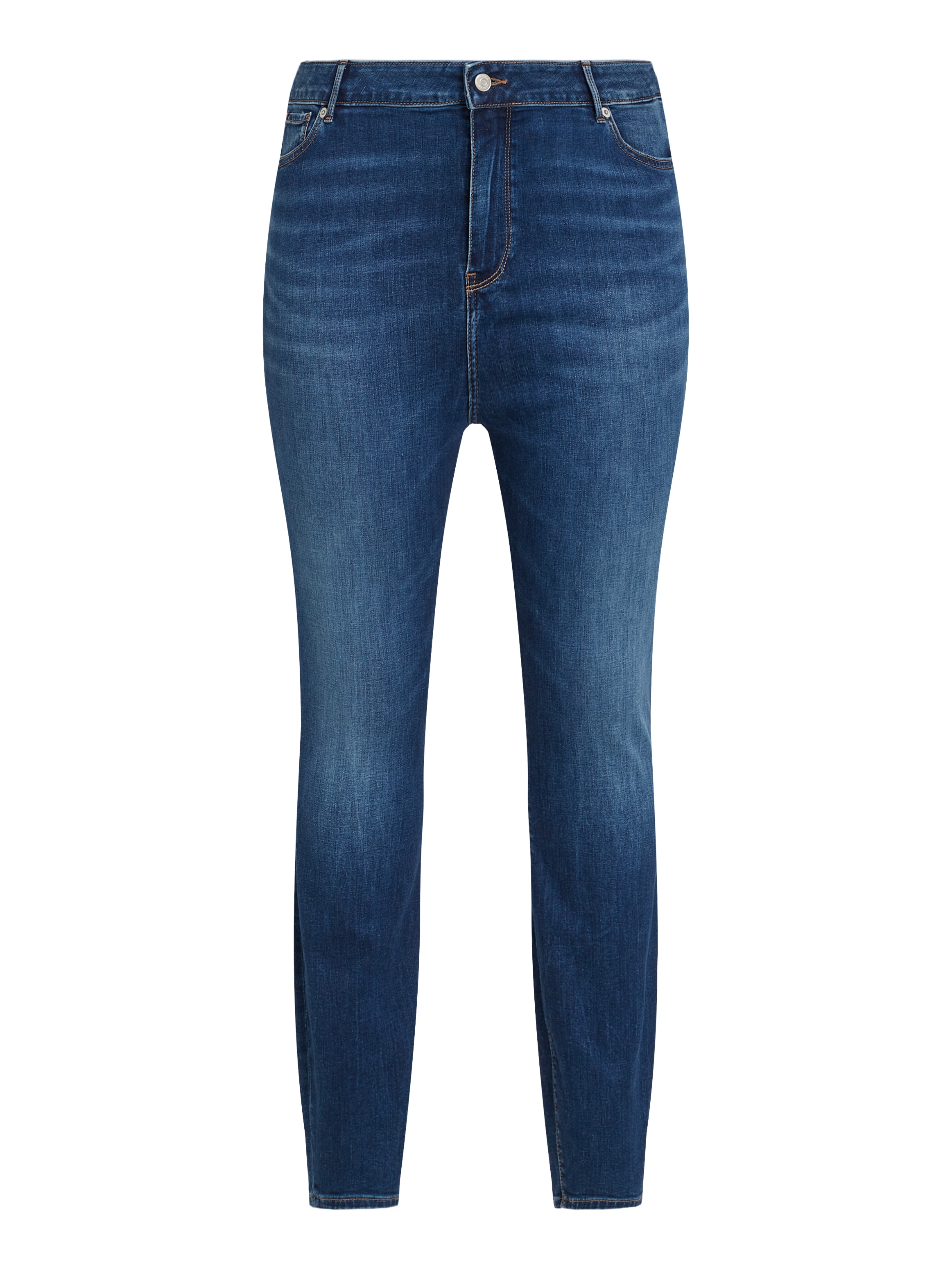 Tommy Hilfiger Curve Skinny-fit-Jeans »CRV HARLEM SKINNY RW NEW DOREEN«, in Großen Größen, Tommy Jeans Logo-Badge, stoned wash Optik