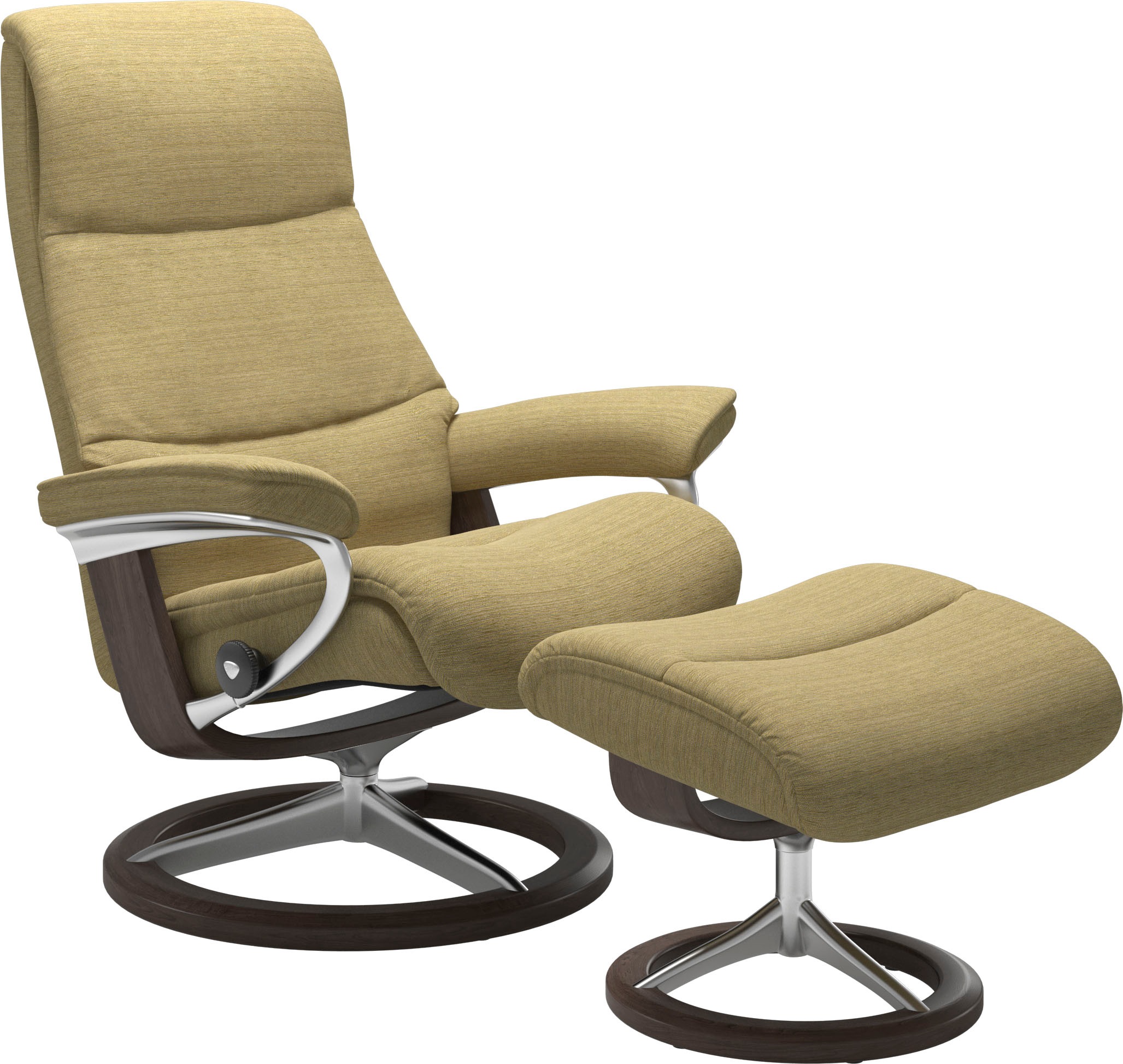Stressless® Relaxsessel »View«, (Set, Relaxsessel mit Hocker), mit Signature Base, Größe S,Gestell Wenge