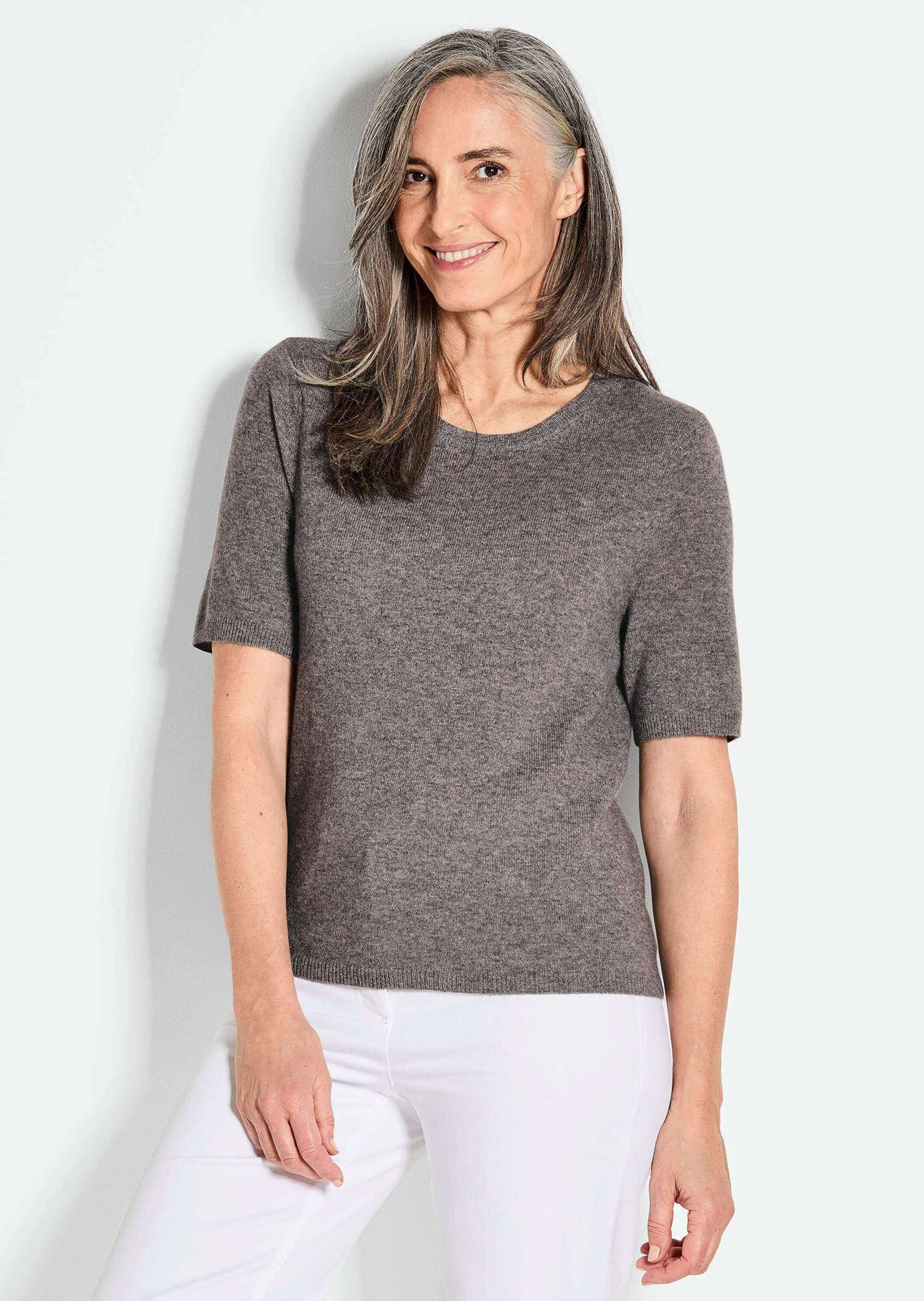 GOLDNER Kurzarmpullover »Kaschmirpullover mit Rundhals Halbarmpullover mit Rundhals aus Kaschmir«