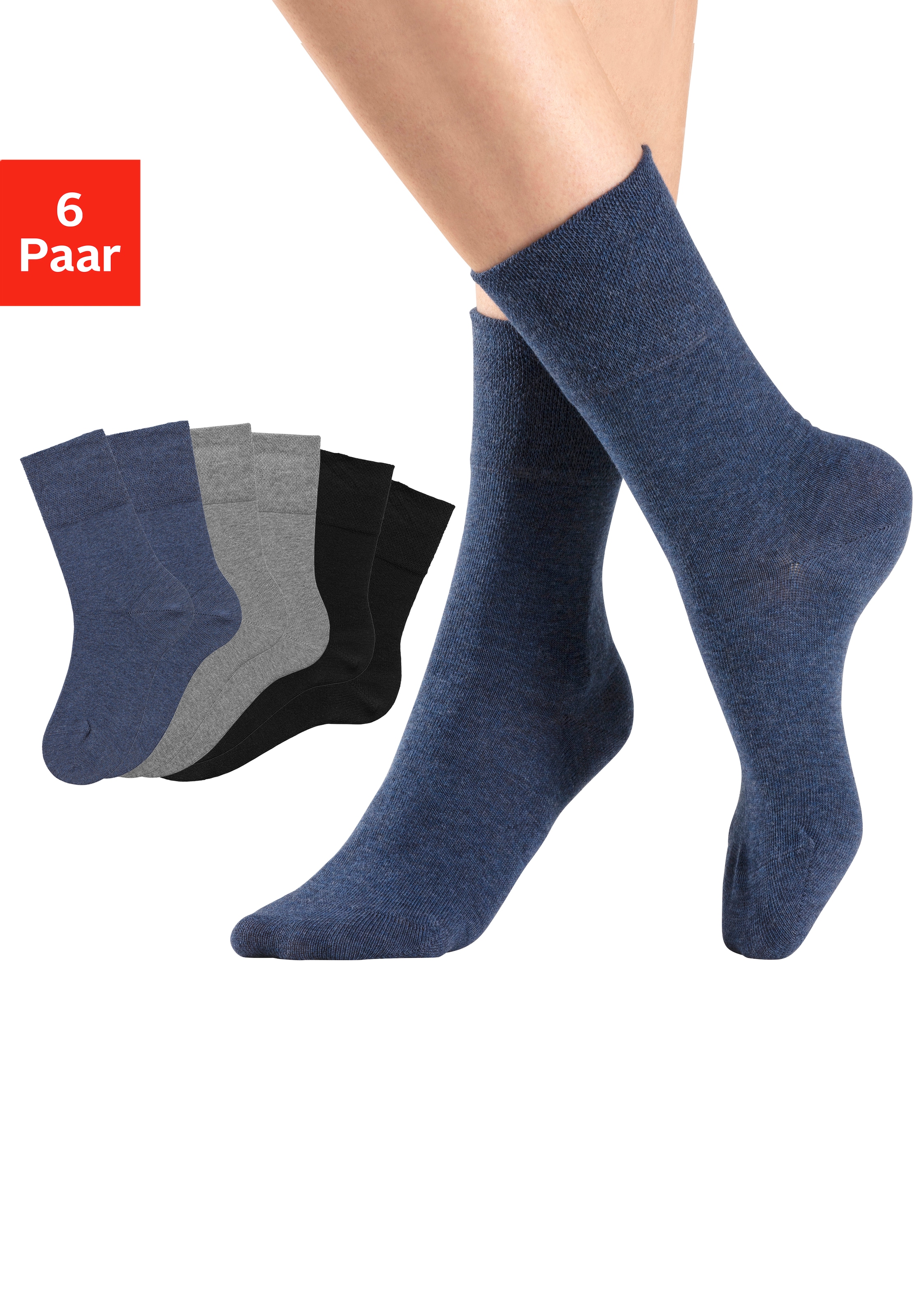 (6 bei auch mit geeignet Diabetiker Komfortbund Paar), für OTTO H.I.S online Socken, bestellen
