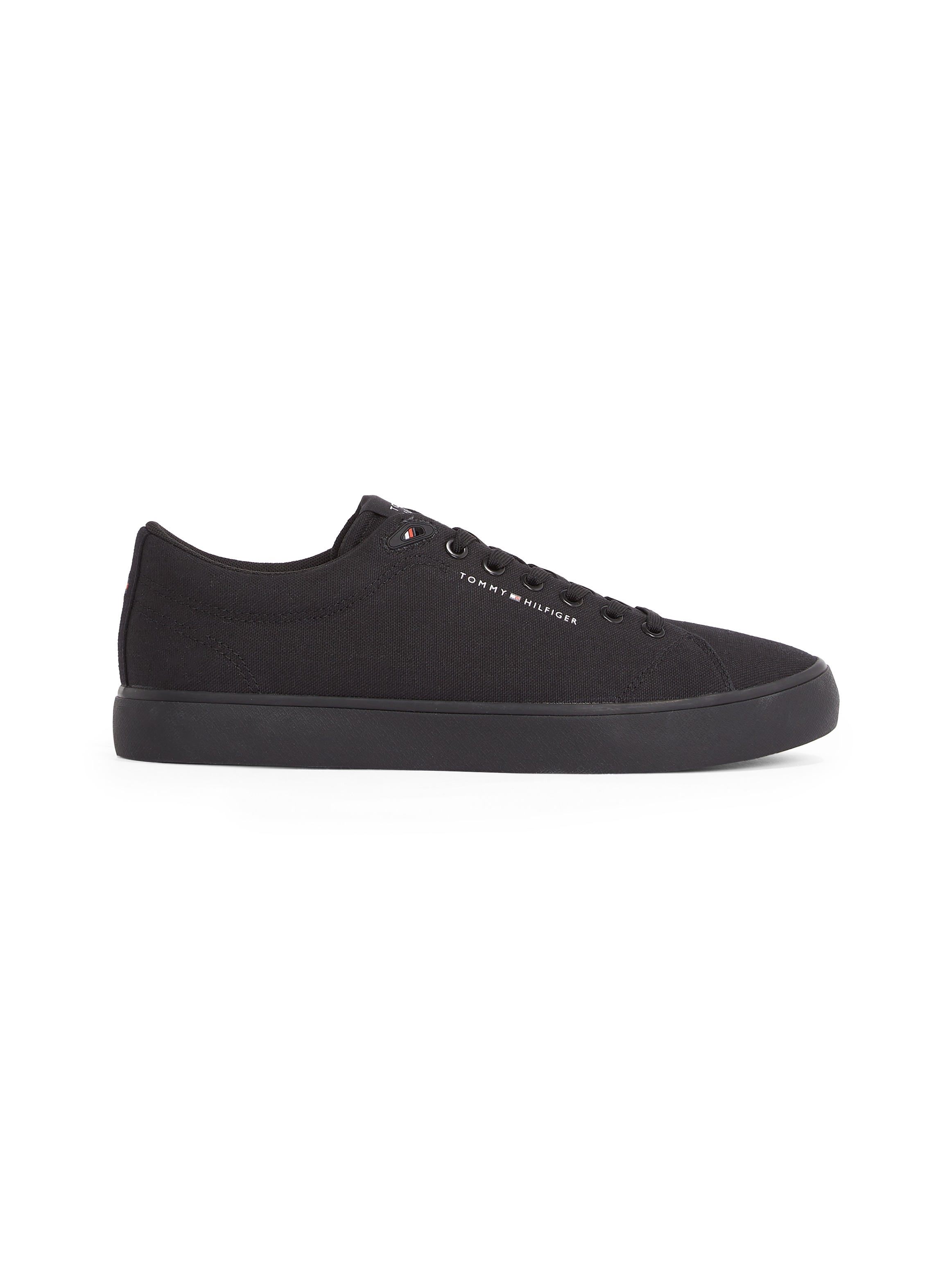 Tommy Hilfiger Sneaker »TH HI VULC LOW CORE CANVAS«, Freizeitschuh, Halbschuh, Schnürer mit weich gepolstertem Schaftrand