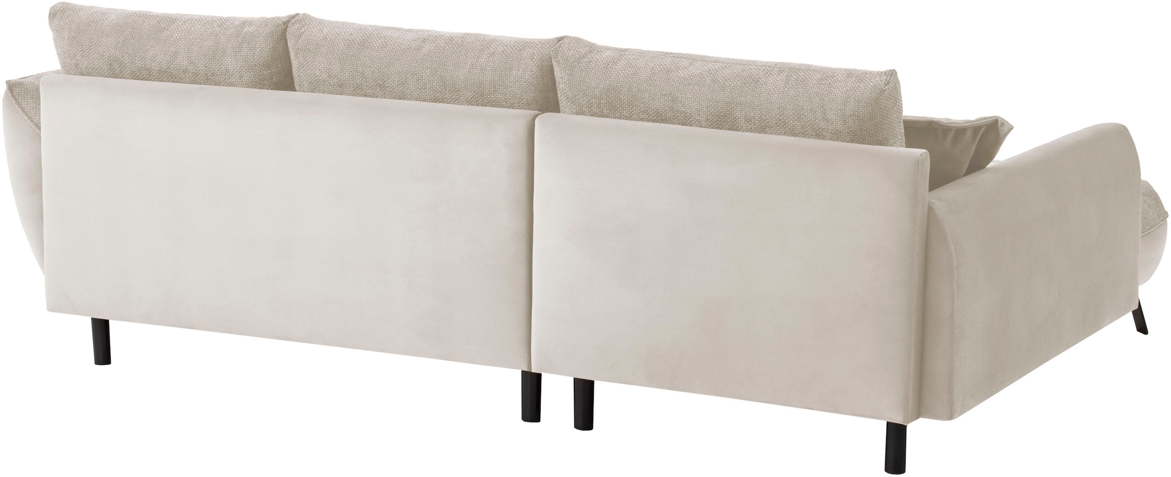 exxpo - sofa fashion Ecksofa »Bellinii, Materialmix, Strukturbezug und pflegeleichter Microvelours«, bequem und modern, Materialmix, L-Form