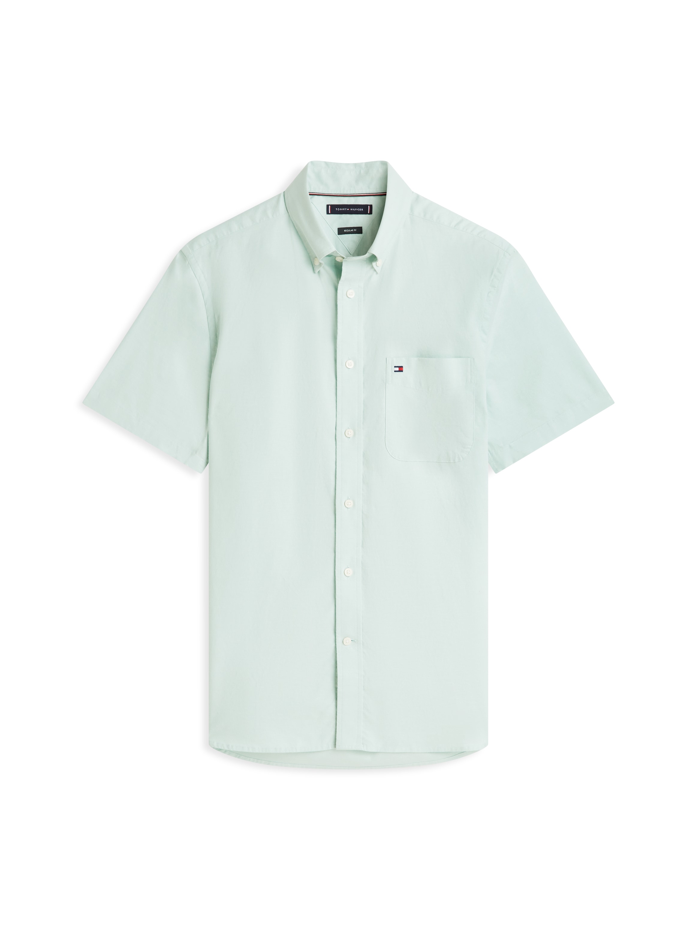 Tommy Hilfiger Kurzarmhemd »LIGHT OXFORD SOLID« regular fit, Button-down-Kragen