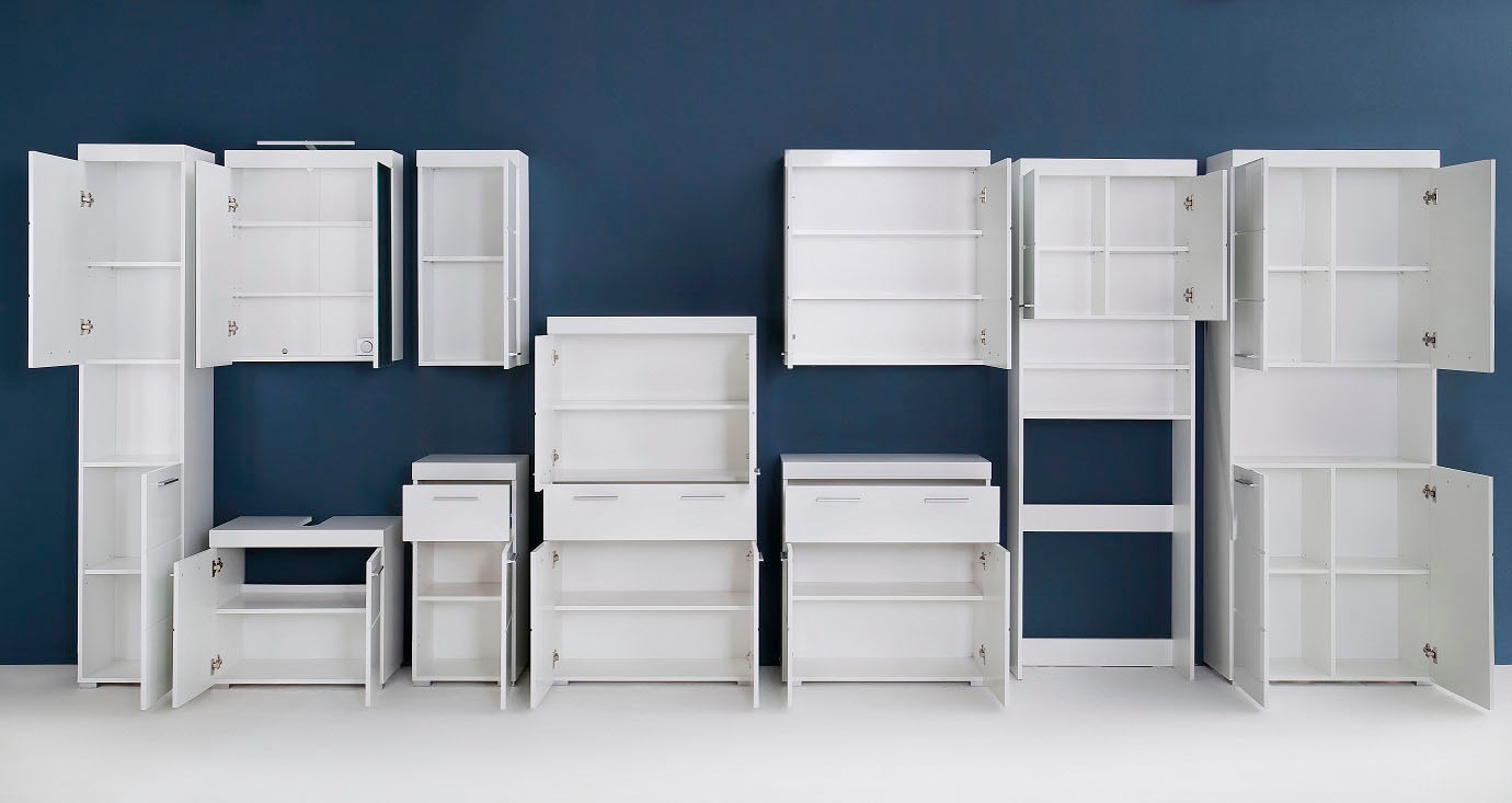welltime Hochschrank »Avena« Badschrank 4-türig mit o. Fach und 4 Einlegeböden - B/T/H 73/31/190 cm