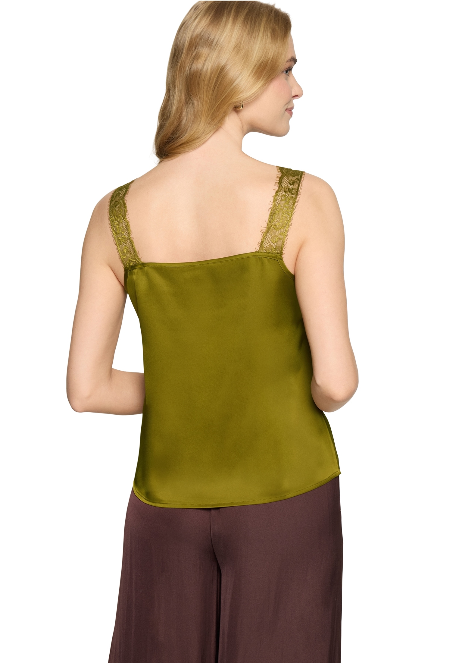 Zero Spitzenbluse »Basic-Top mit V-Ausschnitt«