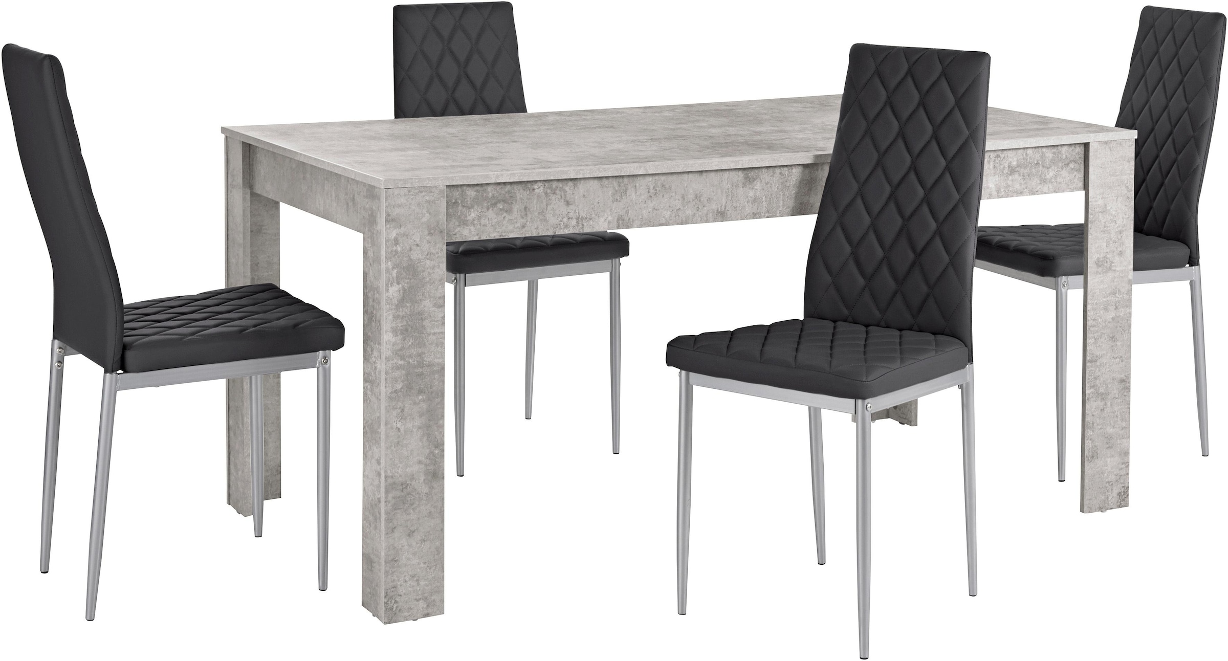 INOSIGN Essgruppe »Lynn160/Brooke«, (Set, 5 tlg.), Tisch mit 4 Stühlen