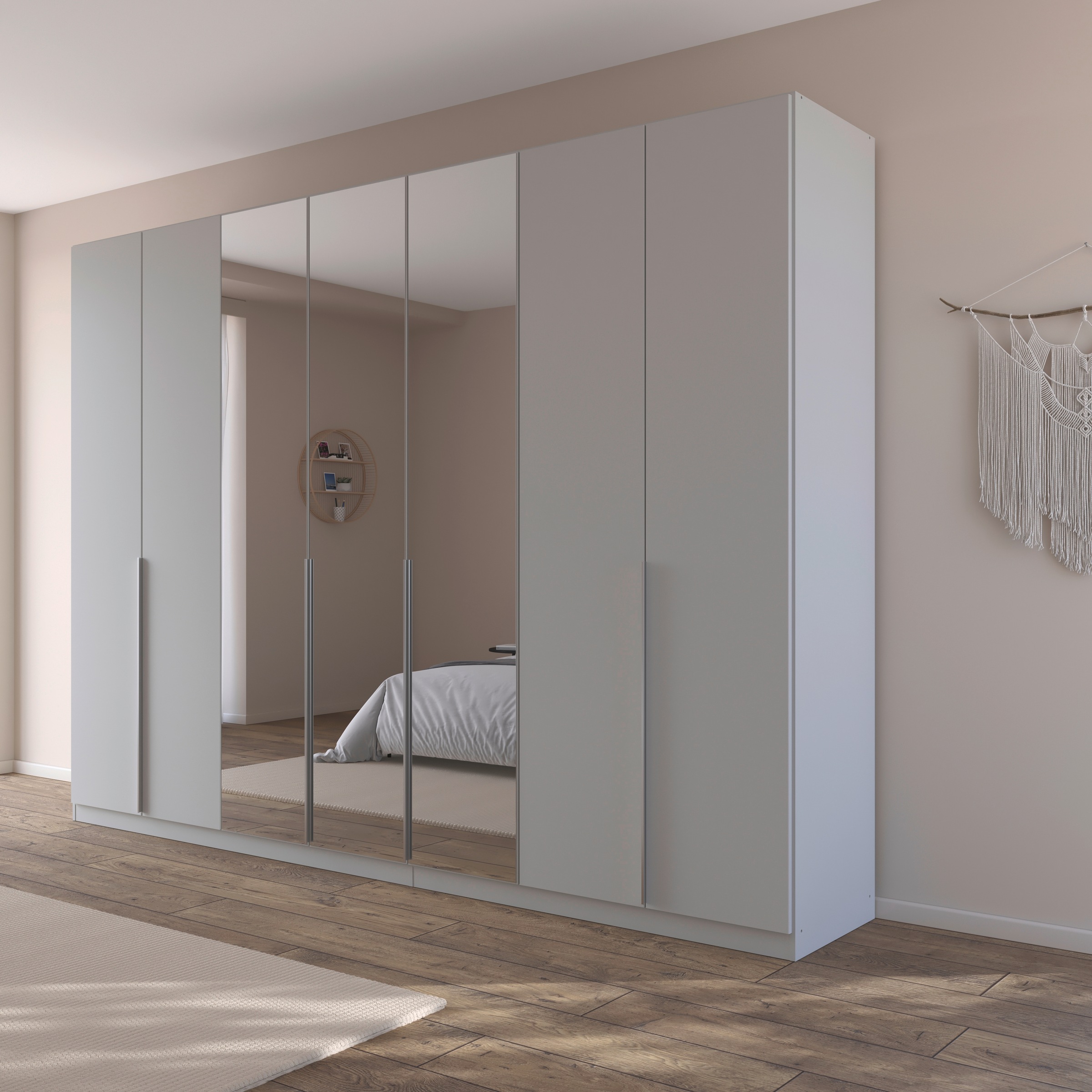 OTTO home Drehtürenschrank »Kleiderschrank Schrank Garderobe AGORDO mit Dekor- oder Hochglanzfront« in zwei Griff-Farben, Breiten 91-405 cm,  durchdachte Innenausstattung, in 8 Breiten und 2 Höhen MADE IN GERMANY