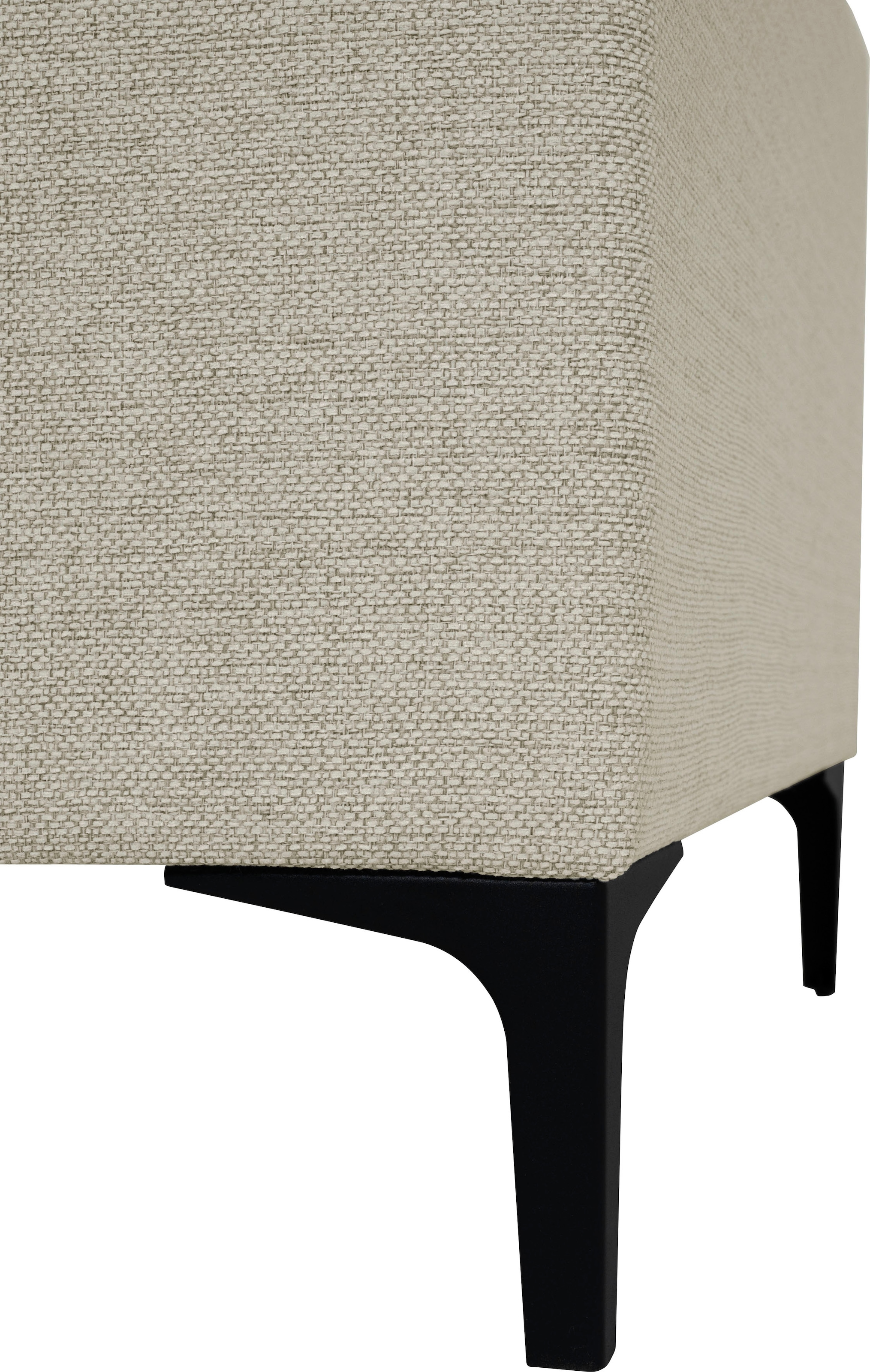 Places of Style Ecksofa »Xander, L-Form,«, Breite 289 cm, Webstoff, Soft-Touch Chenille, schwarze Metallfüße