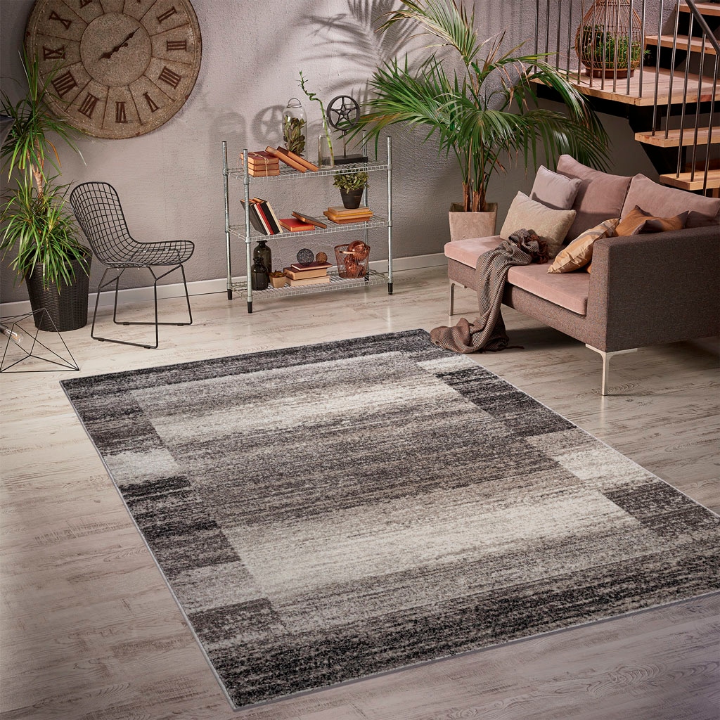 my home Teppich »Beldre«, mit Bordüre weichem mit rechteckig, Kurzflor, bei besonders Flor, OTTO Design, kaufen modernes