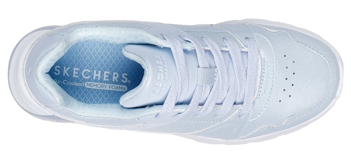 Skechers Kids Sneaker »UNO LITE 2.0«, Schnürschuh mit farbl. Keilsohle, Größenschablone zum Download