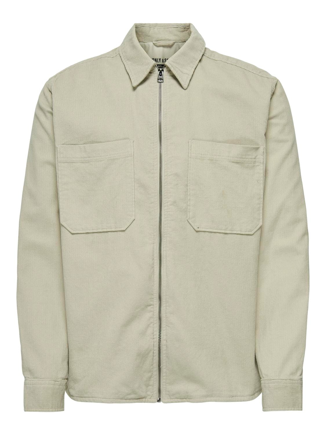 ONLY & SONS Langarmhemd »ONSALP 14W RLX 2PKT WASHD CORD LS ZIP«