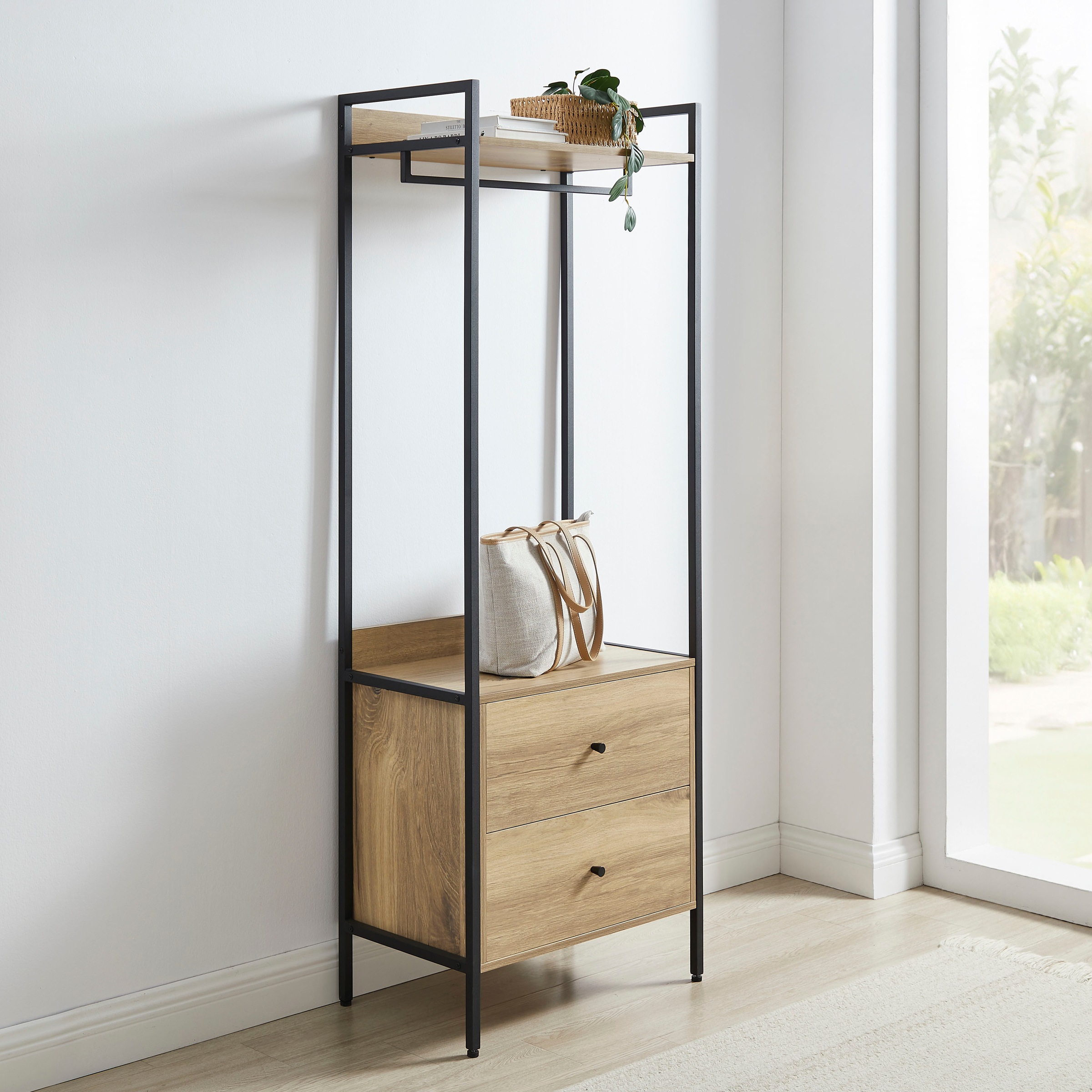 OTTO home Garderobenschrank »Tayler«, Melamin-Tischplatte, pulverbeschichtetem Metallgestell, Höhe 180 cm