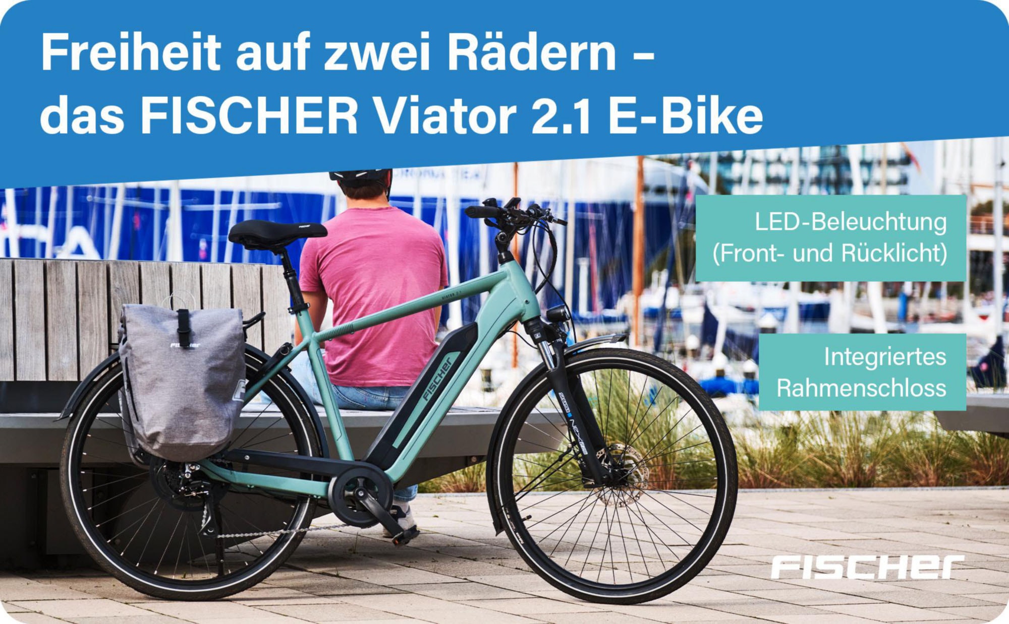 FISCHER Fahrrad »VIATOR 2.1 459 ACTIVE« 8 Gang Shimano ACERA Schaltwerk Heckmotor mit Akku-Ladegerät | mit Werkzeug,  Pedelec, Elektrofahrrad für Damen und Herren