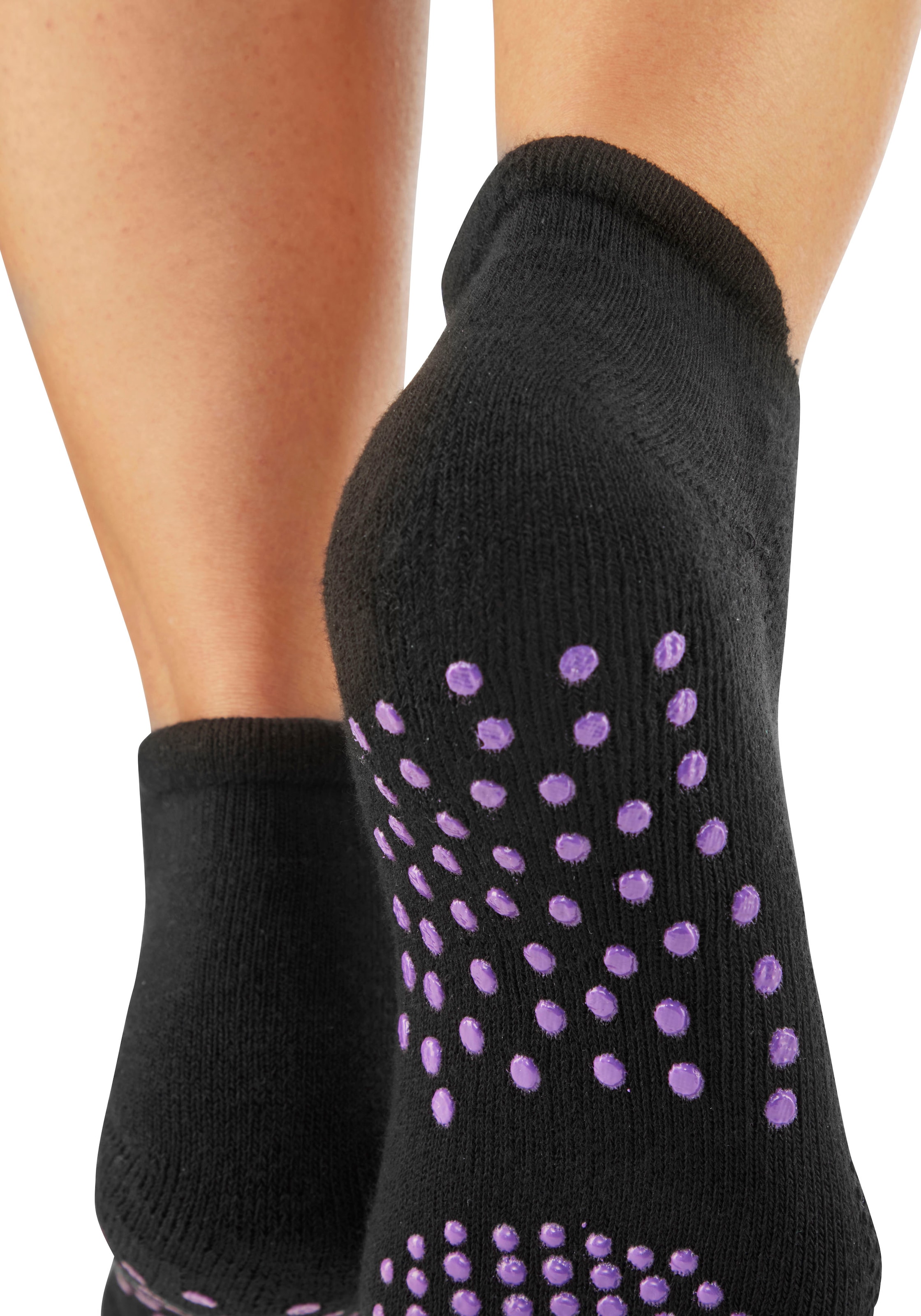 Lavana ABS-Socken, (Packung, 3 Paar), mit farbigen Noppen