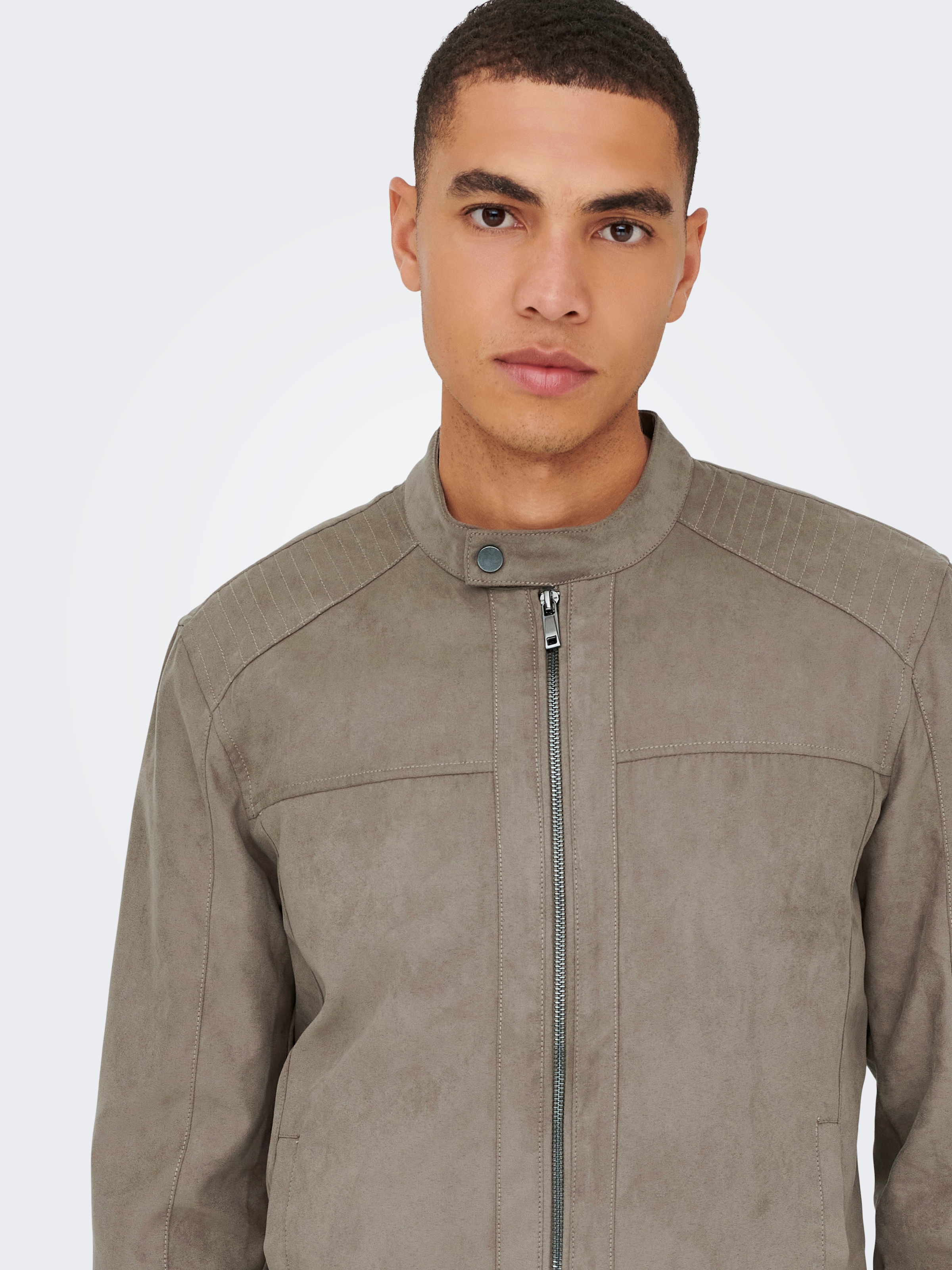 ONLY & SONS Bomberjacke »ONSMIKE FAKE SUEDE JACKET OTW«, ohne Kapuze