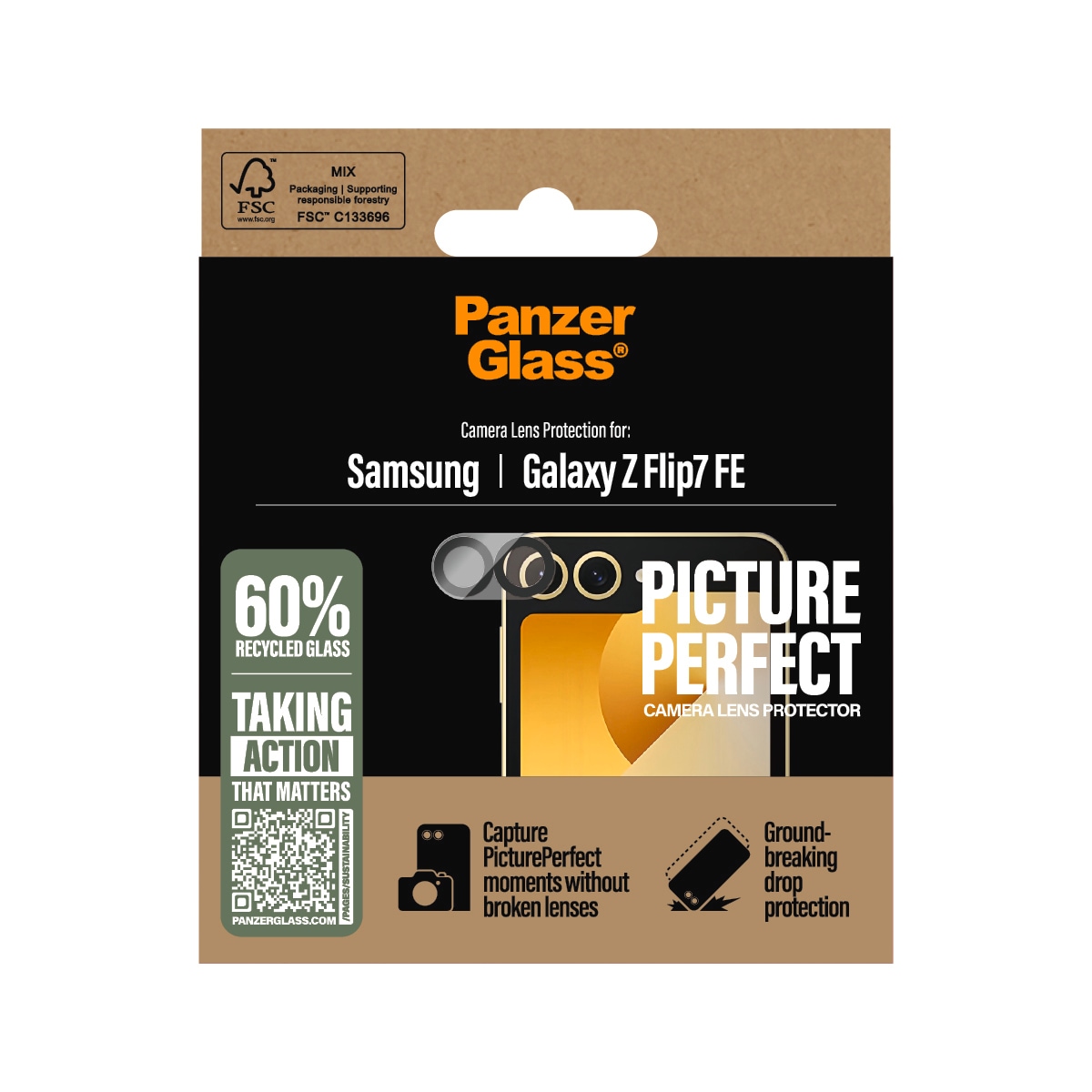 CARE by PanzerGlass Kameraschutzglas »Camera Lens Protector« für Samsung Galaxy Z Flip7 FE Objektivschutz, Kameraschutz, Linsenschutz, kratz- & stoßfest