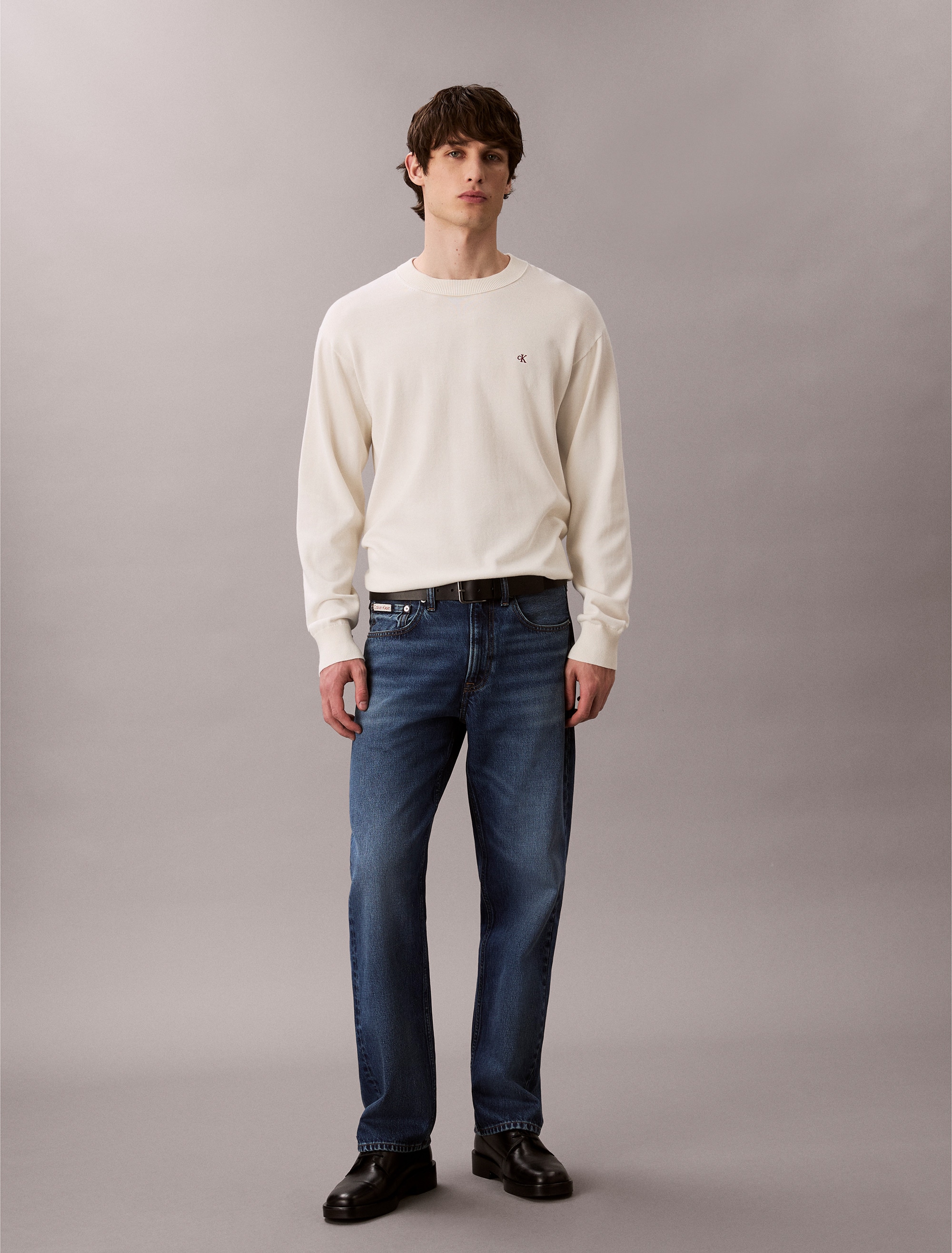 Calvin Klein Jeans Strickpullover »LS EZ COTTON CREWNK SWEATER 12GG« Mit Rundhalsausschnitt