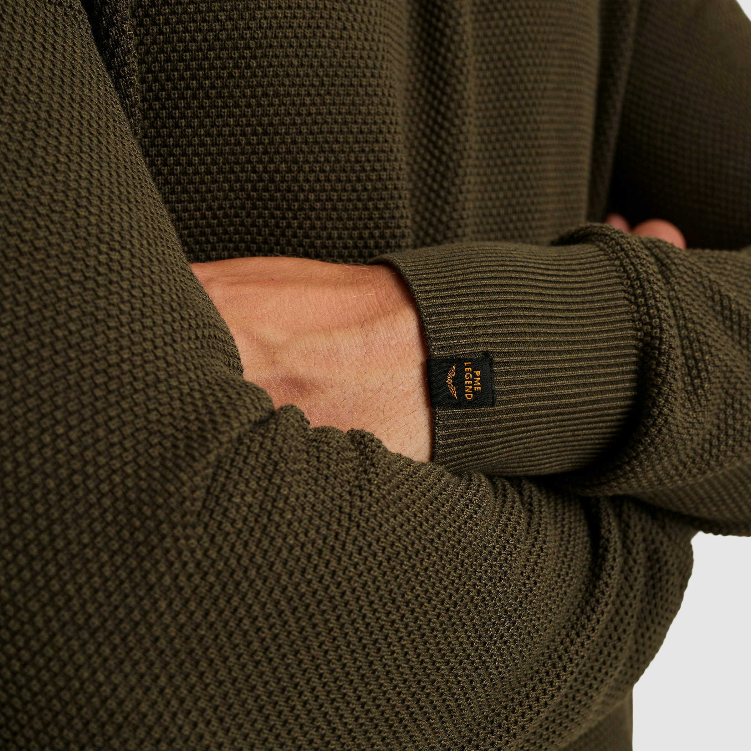 PME LEGEND Rundhalspullover, mit Logo Stickerei