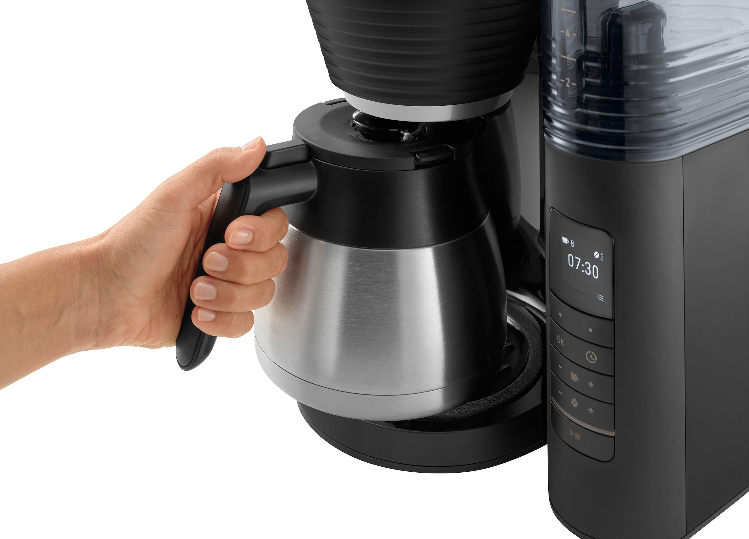 Melitta Kaffeemaschine mit Mahlwerk »AromaFresh Therm Pro X 1030-12  schwarz-silber«, 1 l Kaffeekanne, Papierfilter, 1x4 jetzt im OTTO Online  Shop | Filterkaffeemaschinen